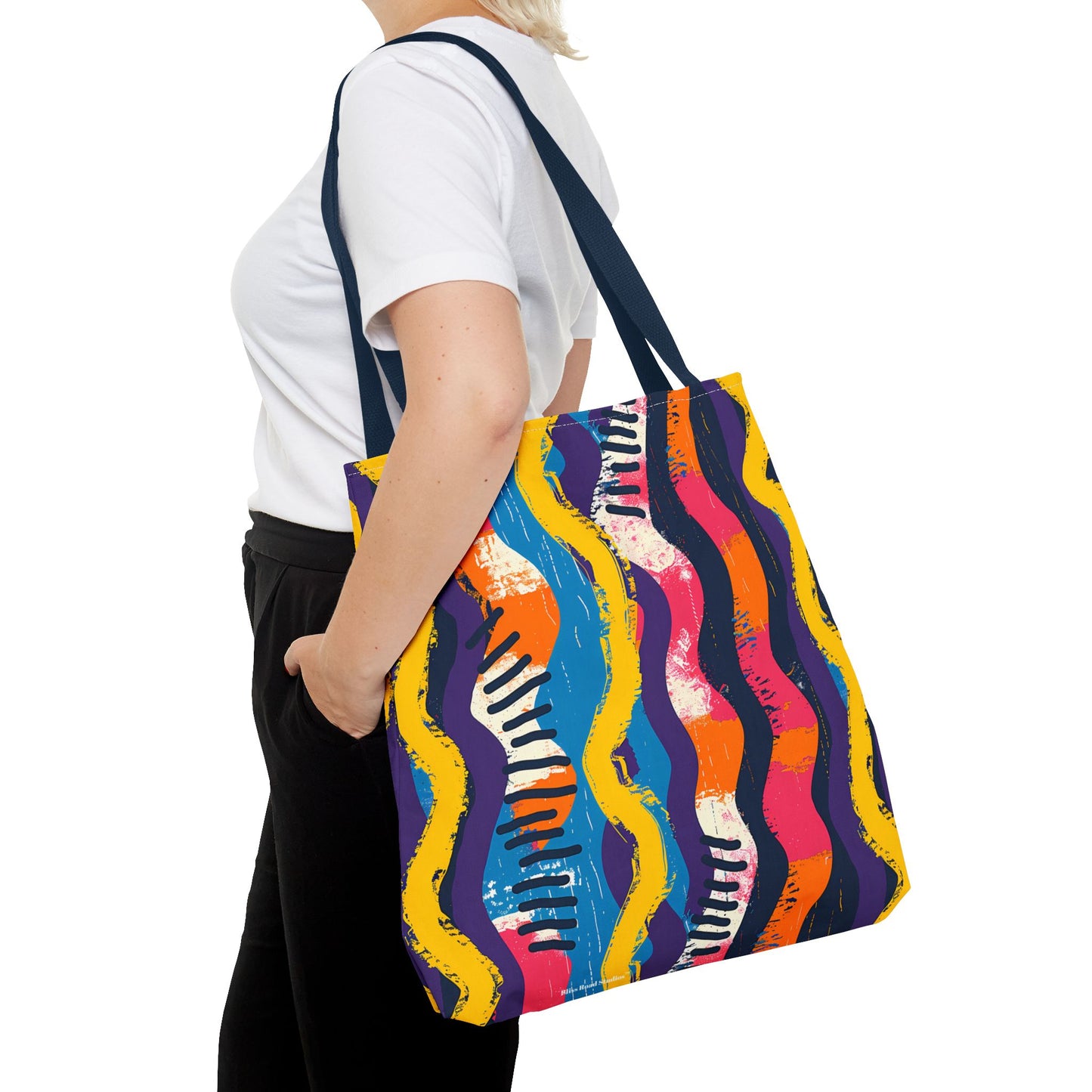 Waveform Vibes Tote Bag - Ride the Waves of Modern Art Everywhere You Go! Available in 3 sizes.