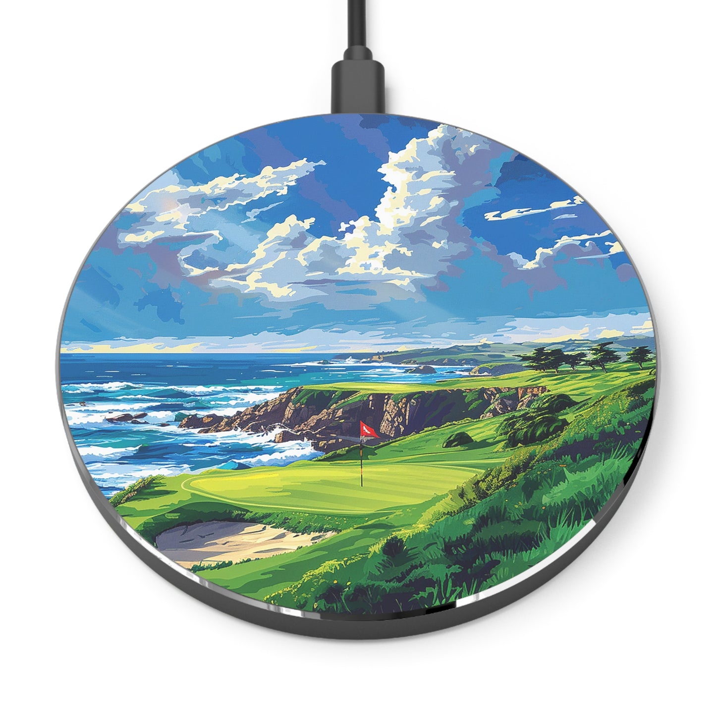 Coastal Tee Time Wireless Charger - Drive Your Charge - Energize with Every Hole-In-One!