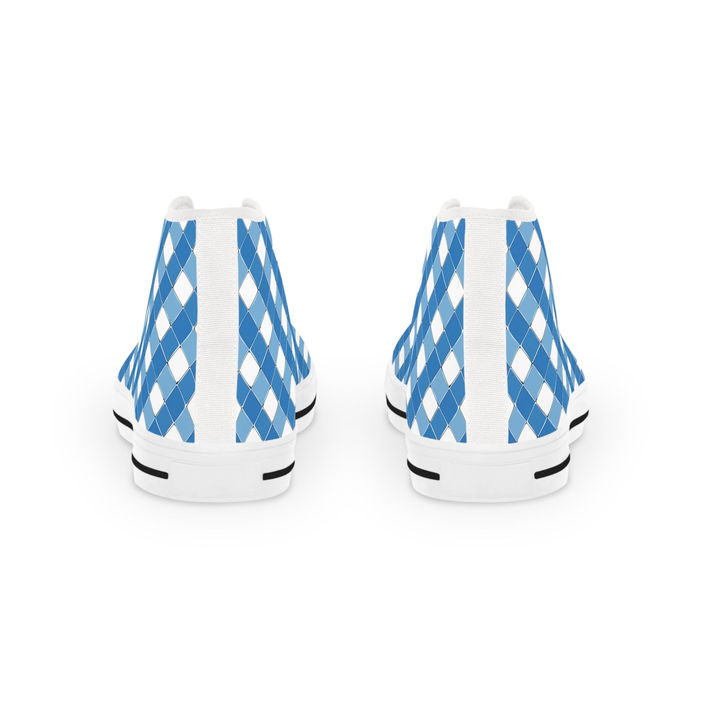 Modern Blue Ribbon Men's High Top Sneakers - Stride in Style - Classic Patterns Reimagined!