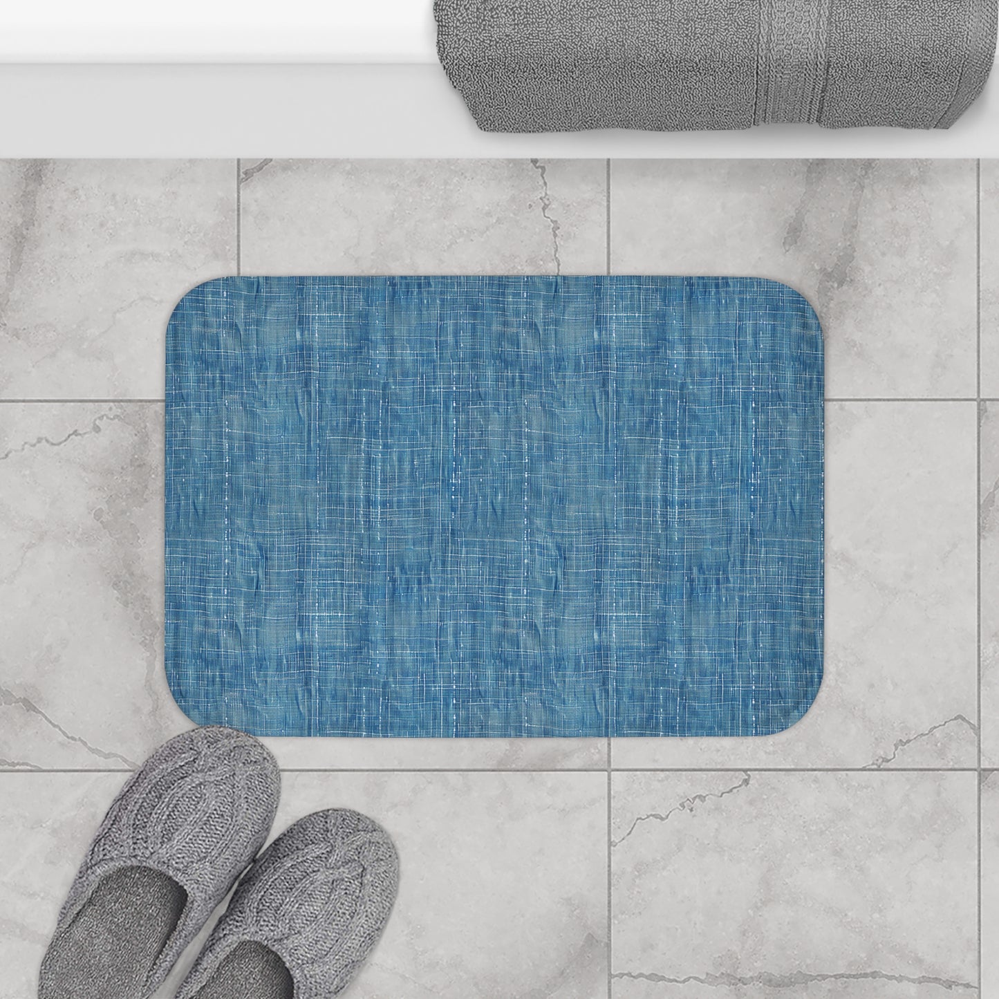Blue Denim Bath Mat - Step into Comfort and Timeless Denim Charm! Available in 2 sizes.