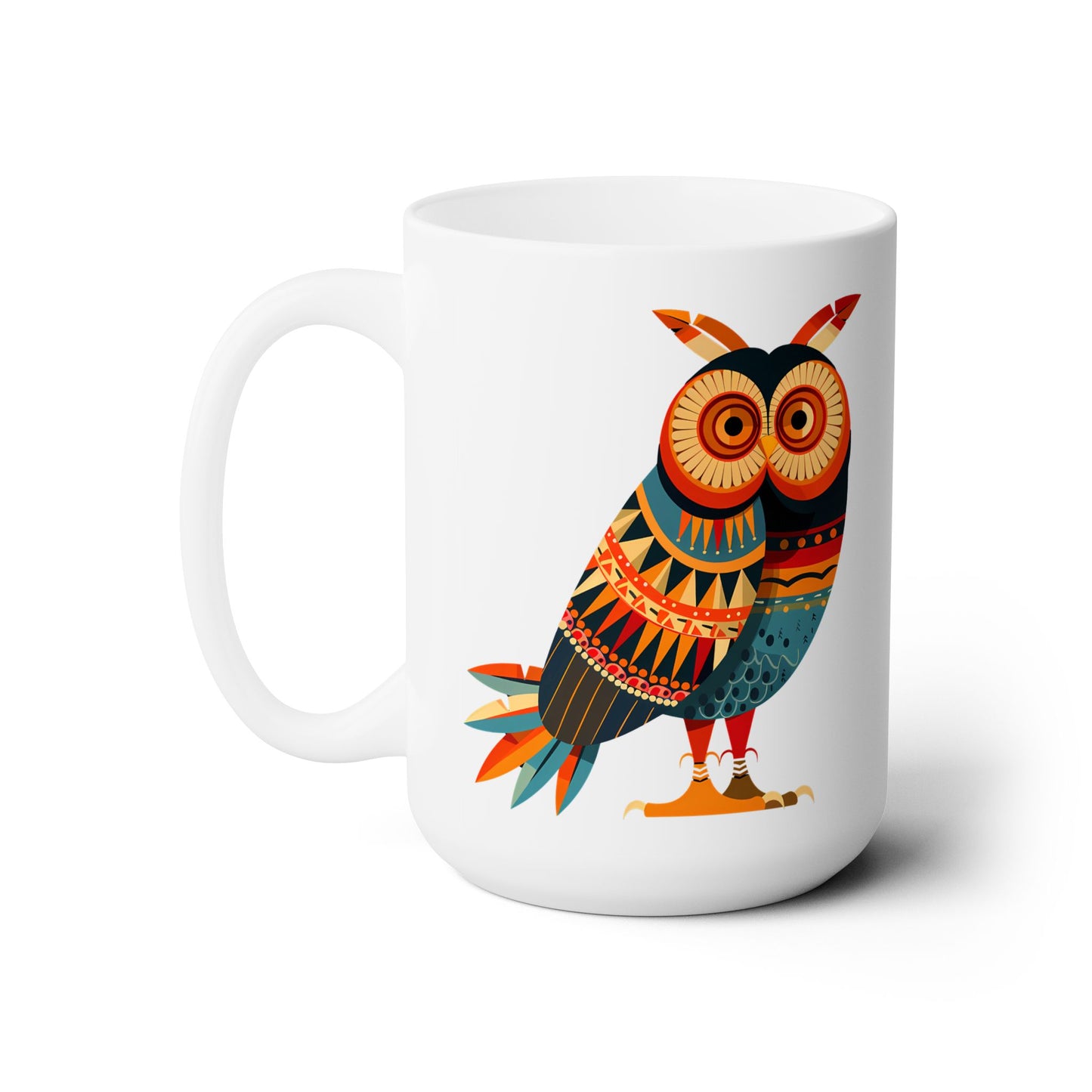 Autumn Owl Wisdom Ceramic Mug - 15 oz. - Sip the Wisdom of the Wild this Autumn! From our Spirit of the Wild Collection.