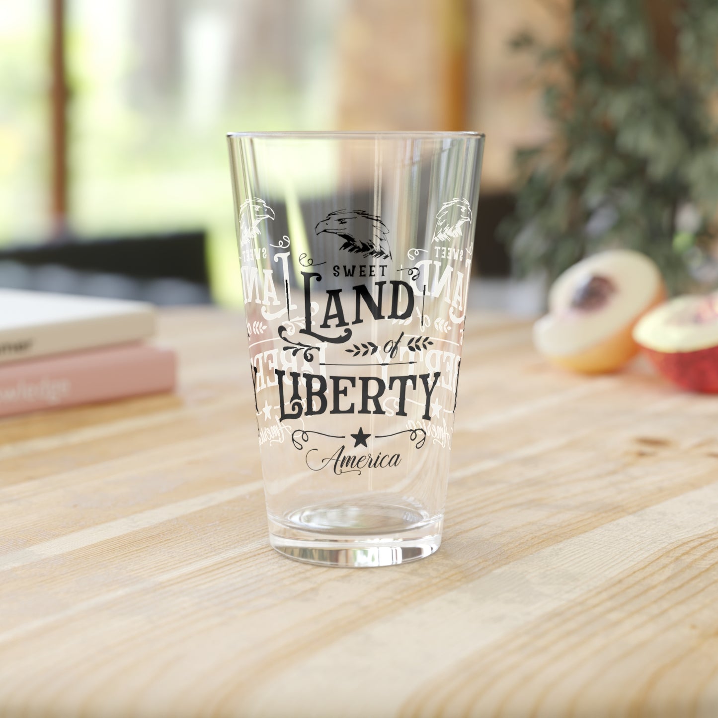 Sweet Land of Liberty Pint Glass - 16 oz - Toast to Freedom in Every Round! From Our Independence Day Glassware Collection.