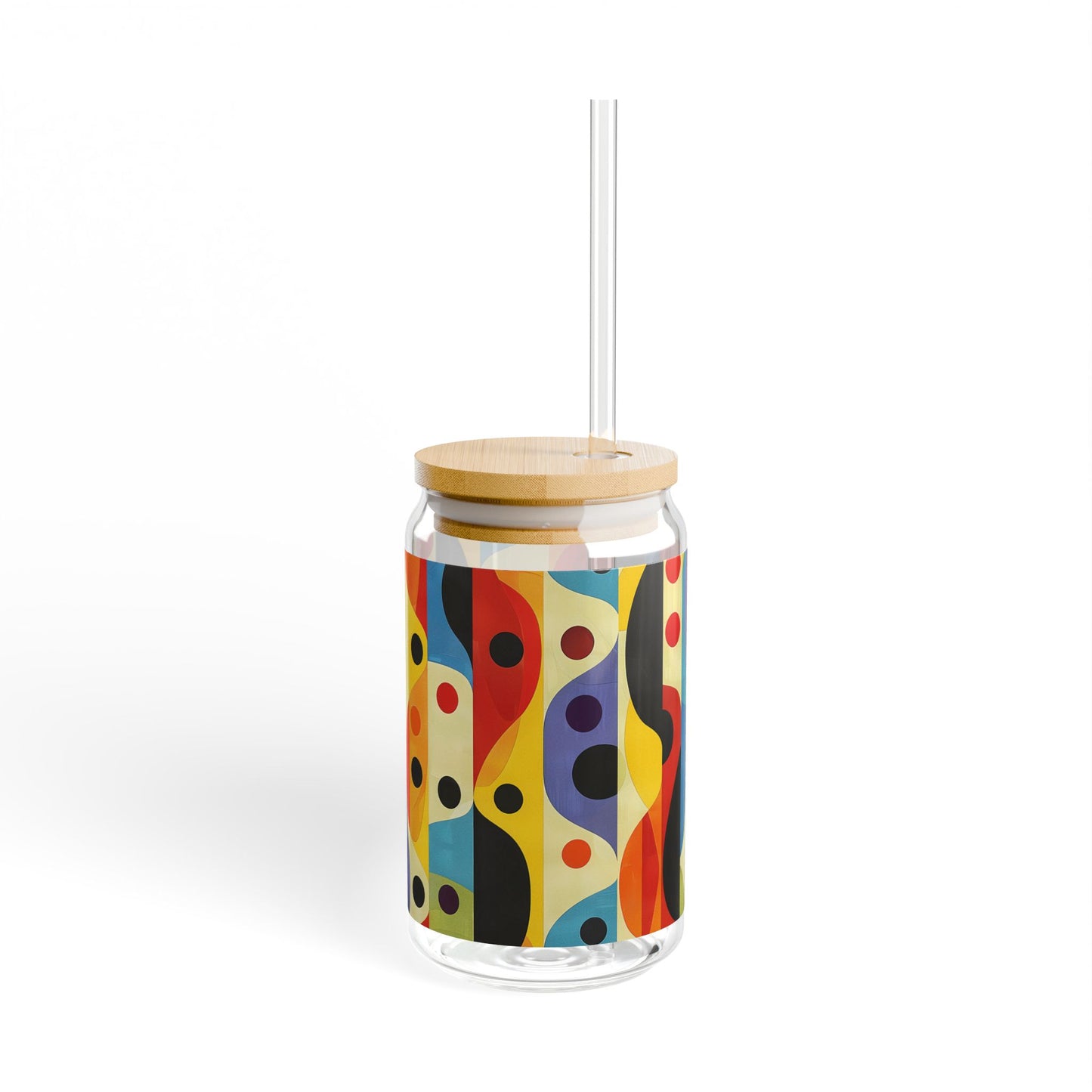 Linear Mesa Sipper Glass Tumbler - 16 oz - Sip in Style with a Bold Pop of Color!