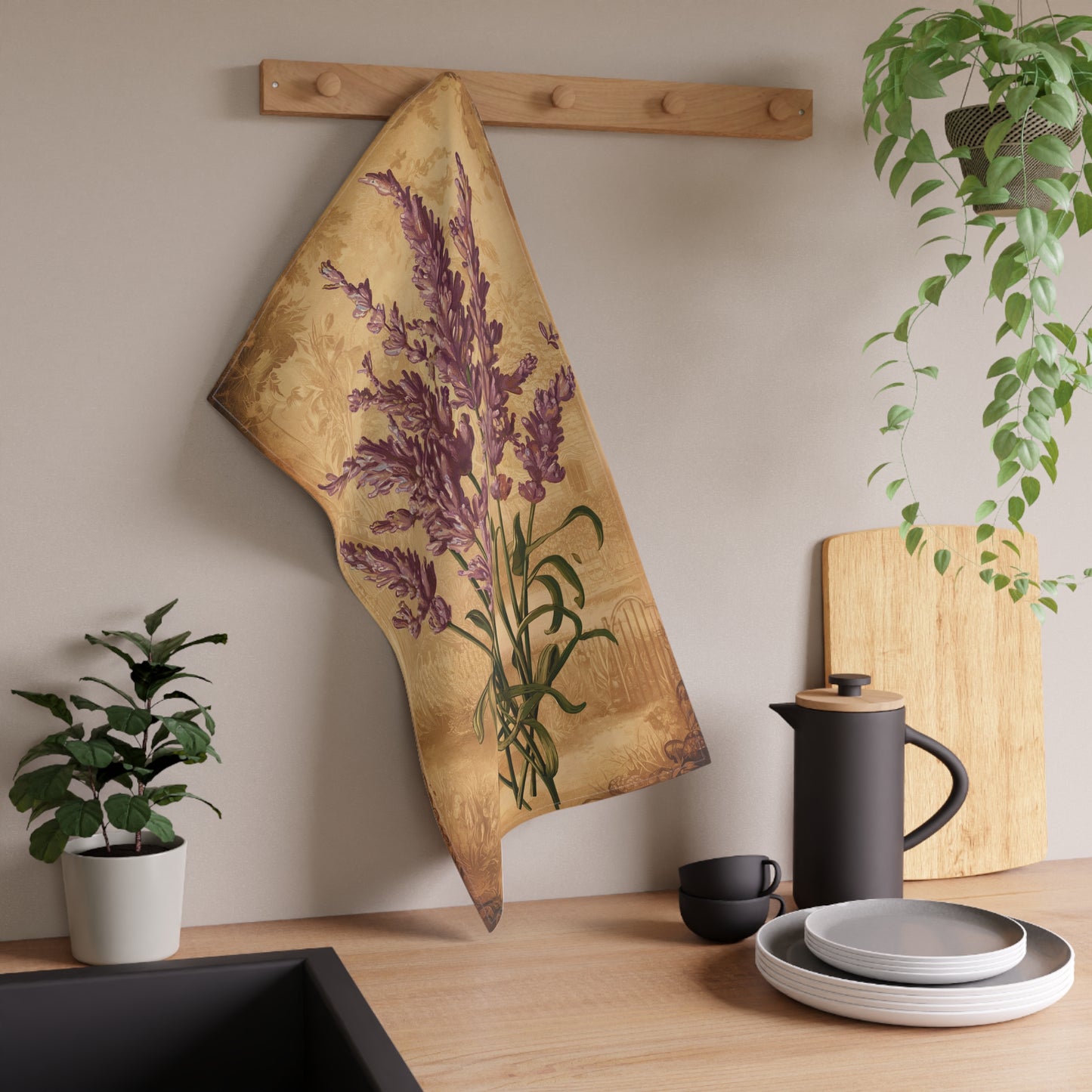 Lavender Lore Kitchen Towel - Cotton Twill - 18" x 30" - Steeped in Tradition, Sprinkled with Lavender!