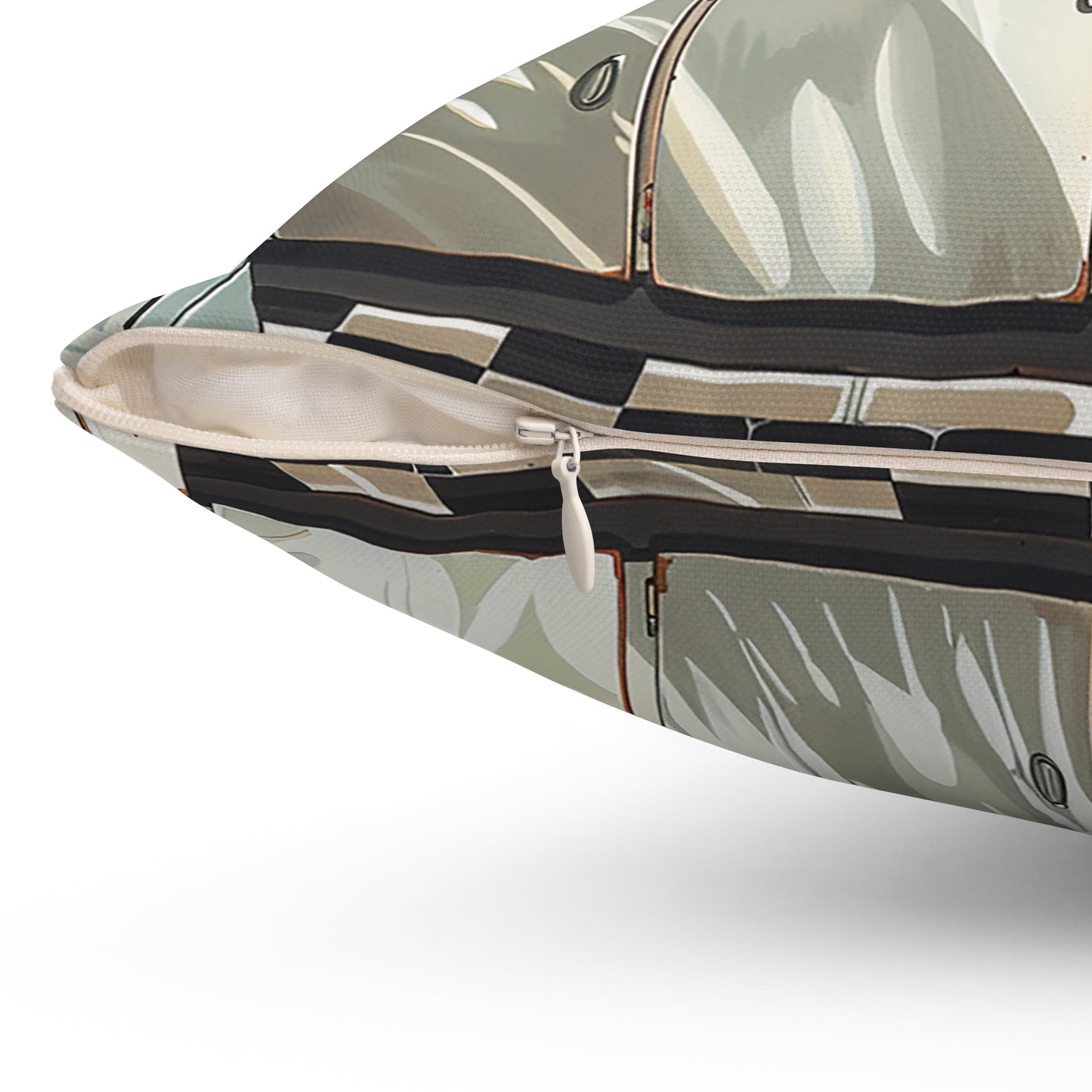 1950s Nostalgic Kitchen Square Throw Pillow - Spun Polyester - Double-Sided Print - Concealed Zipper - Available in 4 sizes.