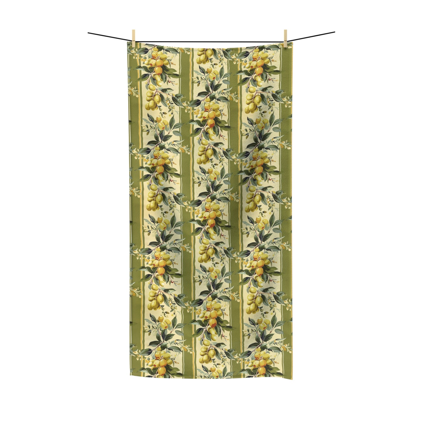 Mediterranean Olive Grove Polycotton Bath Towel - Embrace Mediterranean Elegance! Available in 2 sizes.