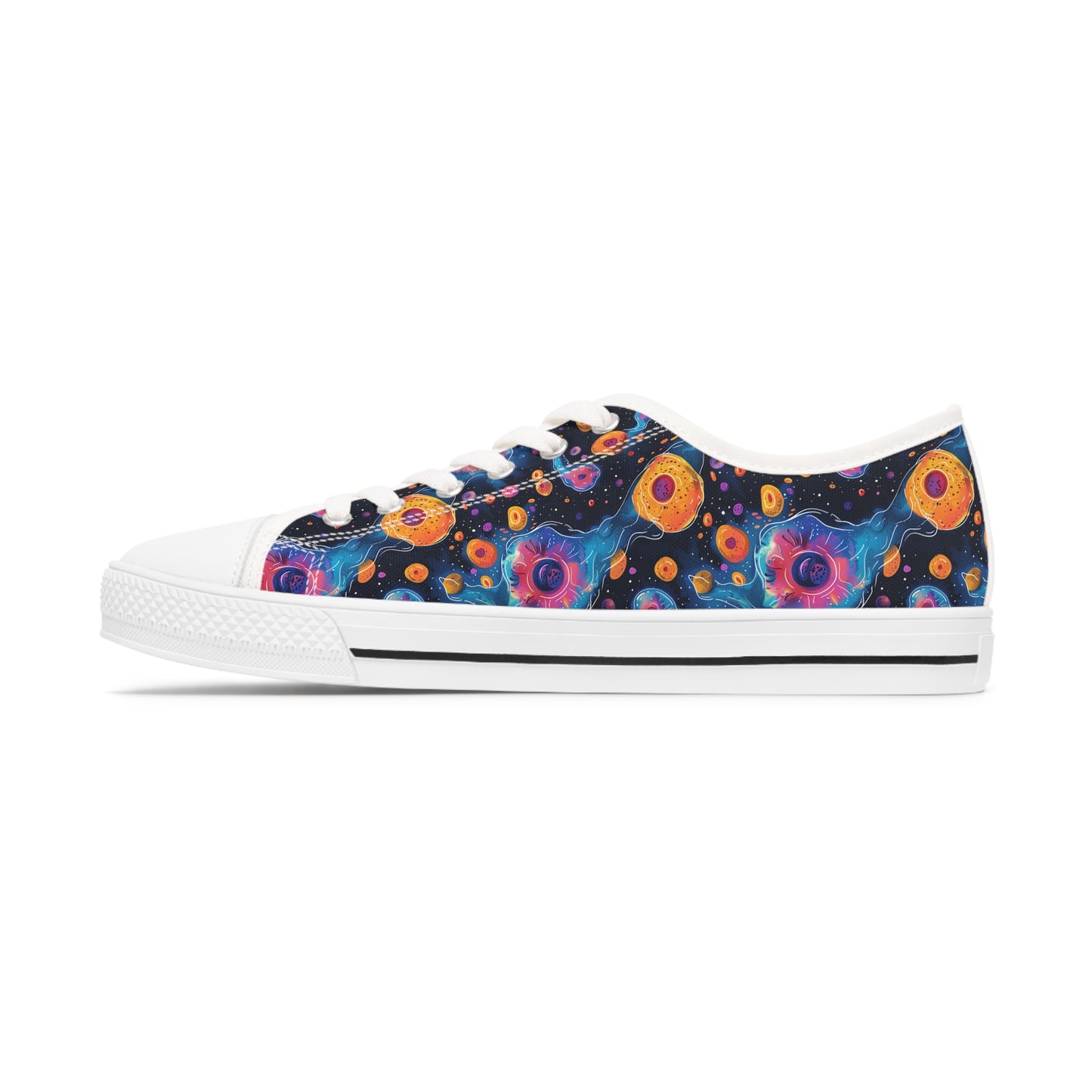 Birth of Celestial Life Ladies' Low Top Sneakers - Step Into the Stars – Where Every Step is a Celestial Adventure!