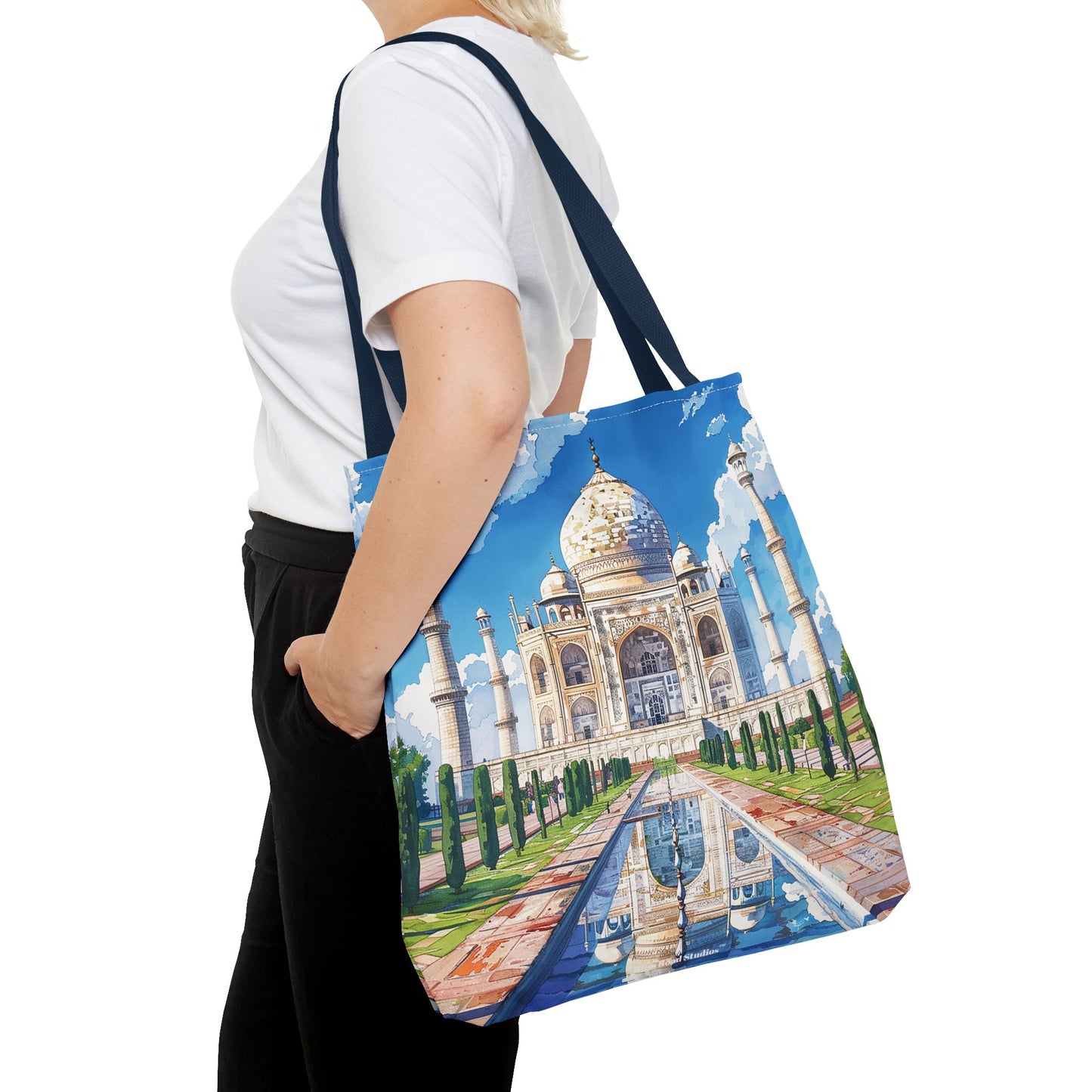 Taj Mahal Reflection Tote Bag - Carry the Splendor of the Taj Wherever You Go! Available in 3 sizes.