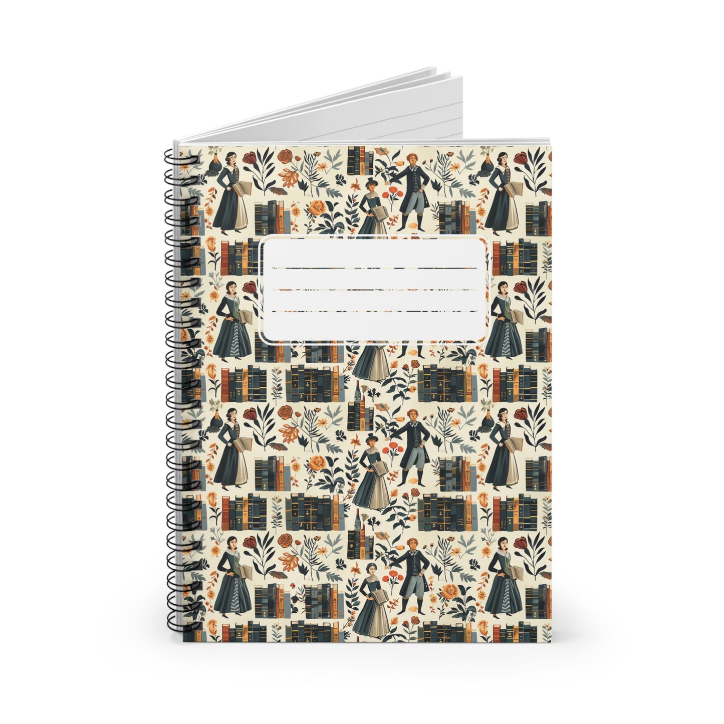 Shakespearean Charm Chic Spiral Notebook - Ruled Line - Write Your Story in Timeless Elegance – Inspired by the World of Shakespeare!