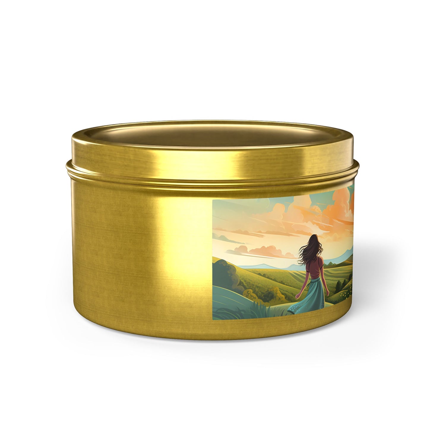 Bliss Road Scenic Aromatherapy Tin Candle. Journey to Tranquility, One Flame at a Time. Available in 2 sizes, 3 finishes, and 5 scents.