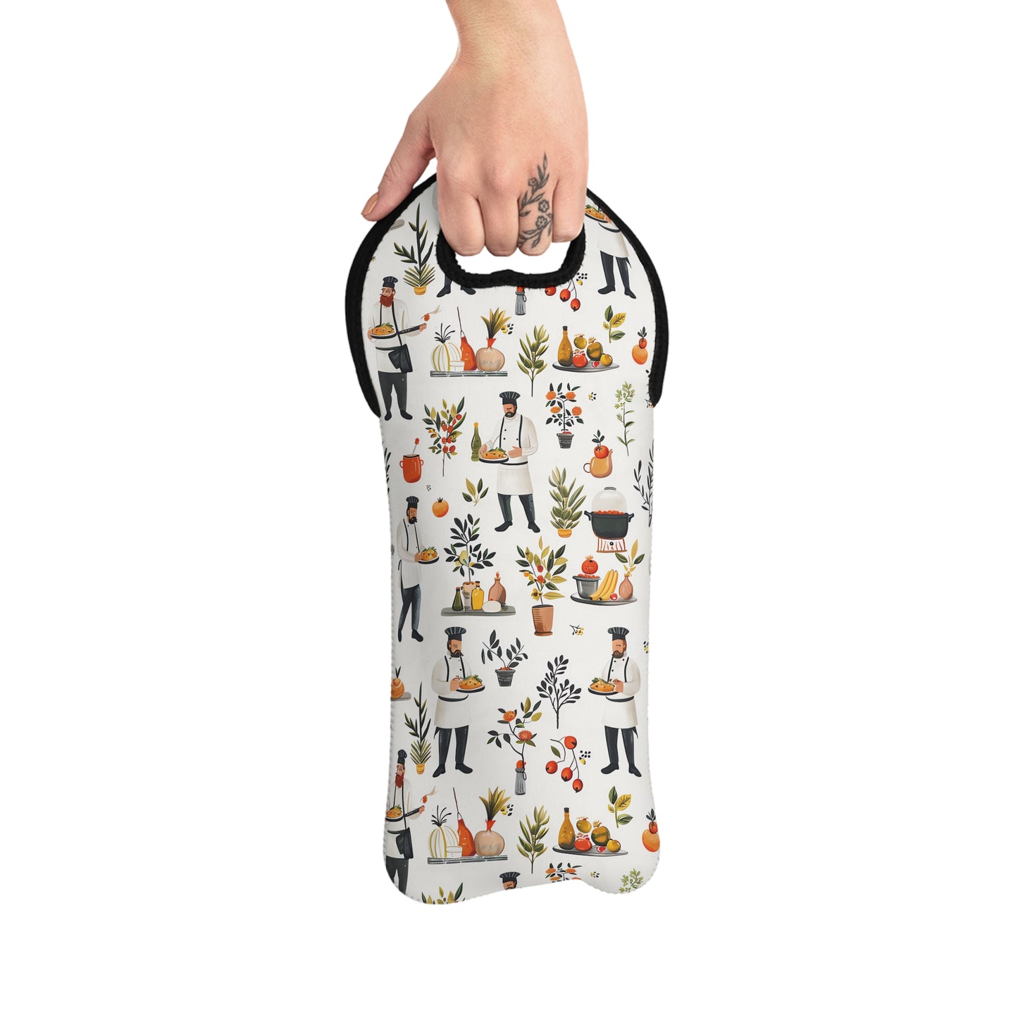 Chef's Choice Wine Tote Bag - 100% Neoprene - Carry the Joy of Cooking with Every Pour!