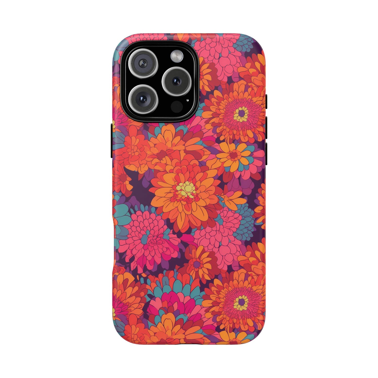 On Fire Flower Power Tough Phone Case for Apple iPhone, Samsung Galaxy, and Google Pixel.