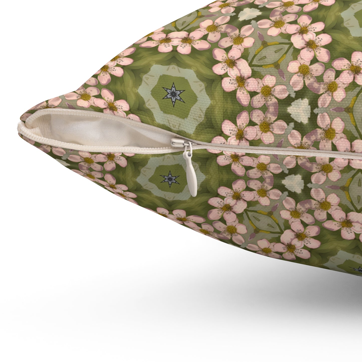 Springtime Petal Dance Square Throw Pillow - Double-Sided Print - Concealed Zipper - Available in 4 sizes.
