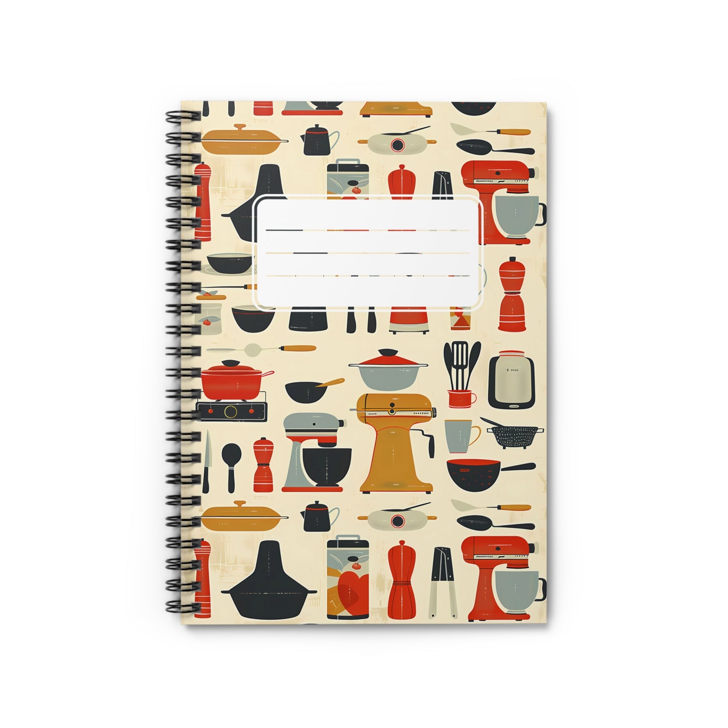 Midcentury Kitchen Helpers Chic Spiral Notebook - Ruled Line - The Stylish Way to Stay Organized!