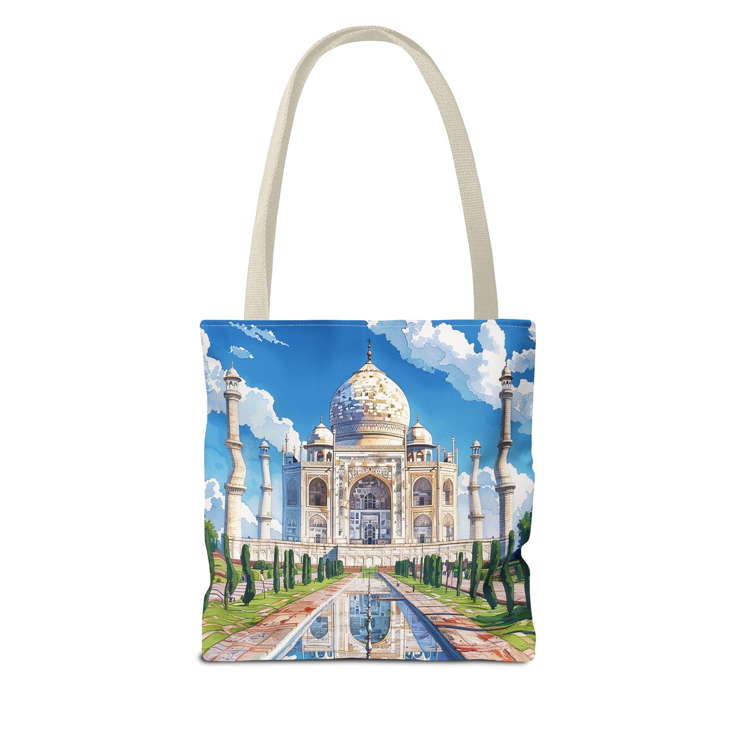 Taj Mahal Reflection Tote Bag - Carry the Splendor of the Taj Wherever You Go! Available in 3 sizes.
