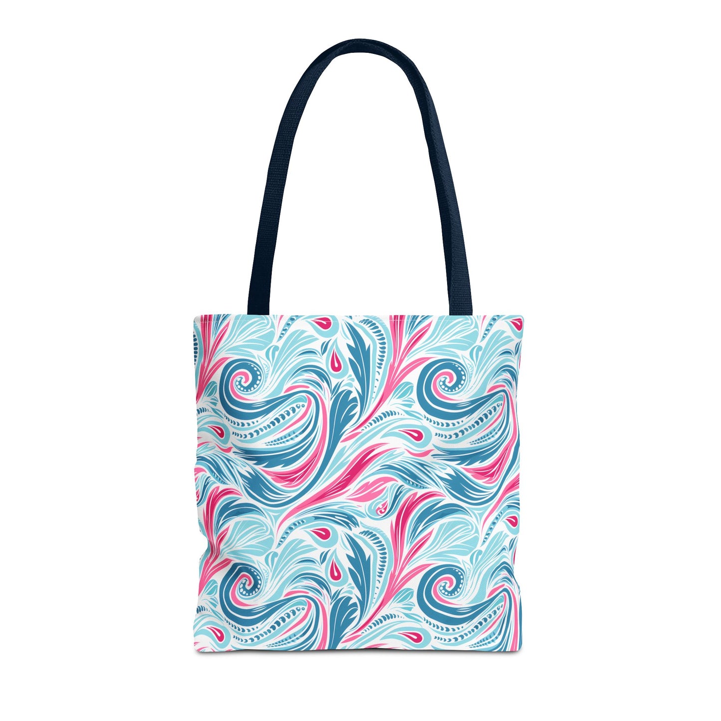 Teal Tide Twirl Tote Bag - Go Through Life with Coastal Charm! Available in 3 sizes.