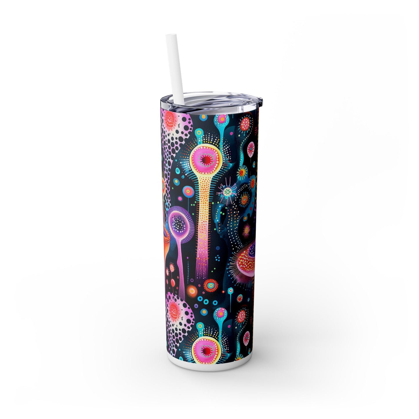 Surreal Seascape Forest Skinny Tumbler with Straw - 20 oz. Insulated Stainless Steel - Unleash the Magic of a Surreal Sip!