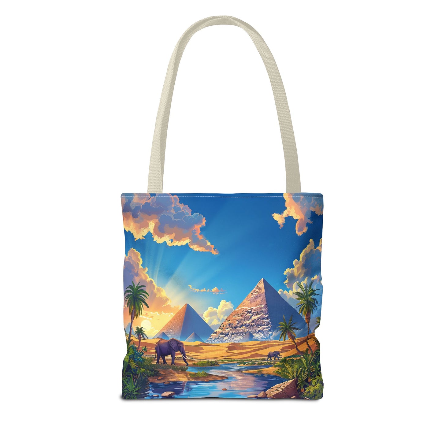 Pyramids of Giza Oasis Tote Bag - Ancient Wonders, Natural Serenity - All in One Bag! Available in 3 sizes.