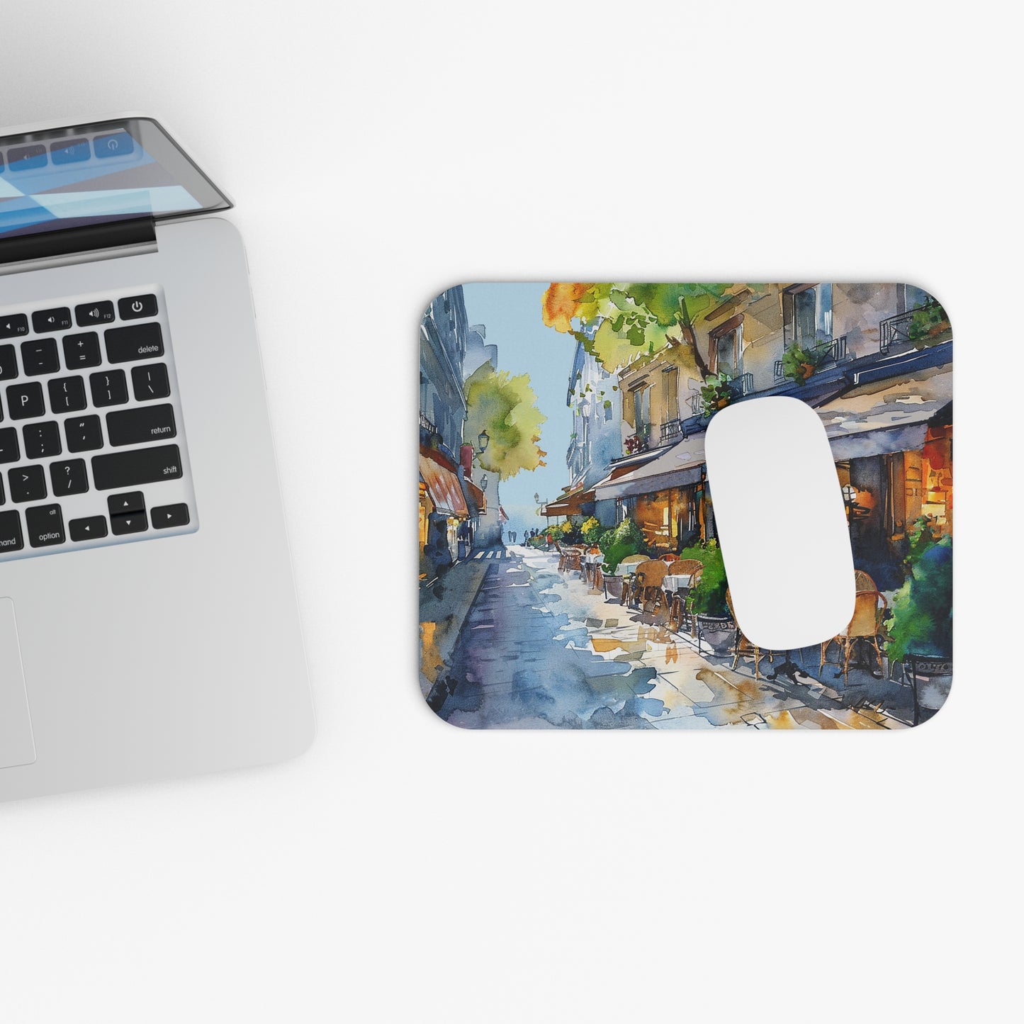 Parisian Bistro Bliss Mouse Pad - Step into the Charm of Paris – Right from Your Desk!