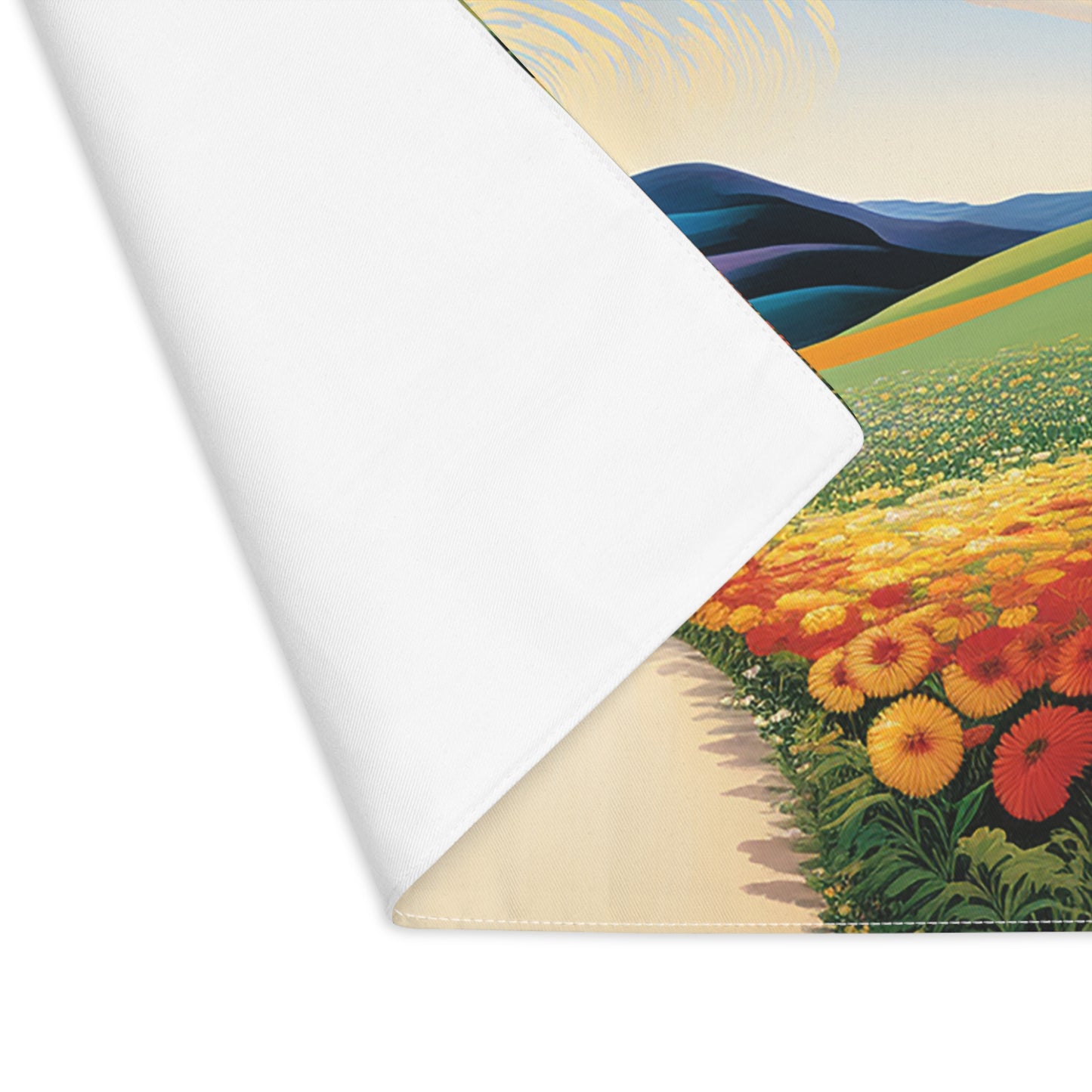 Bliss Road Adventure Placemat - Set Your Table on the Road to Whimsy! Cotton Twill - 18" x 14"