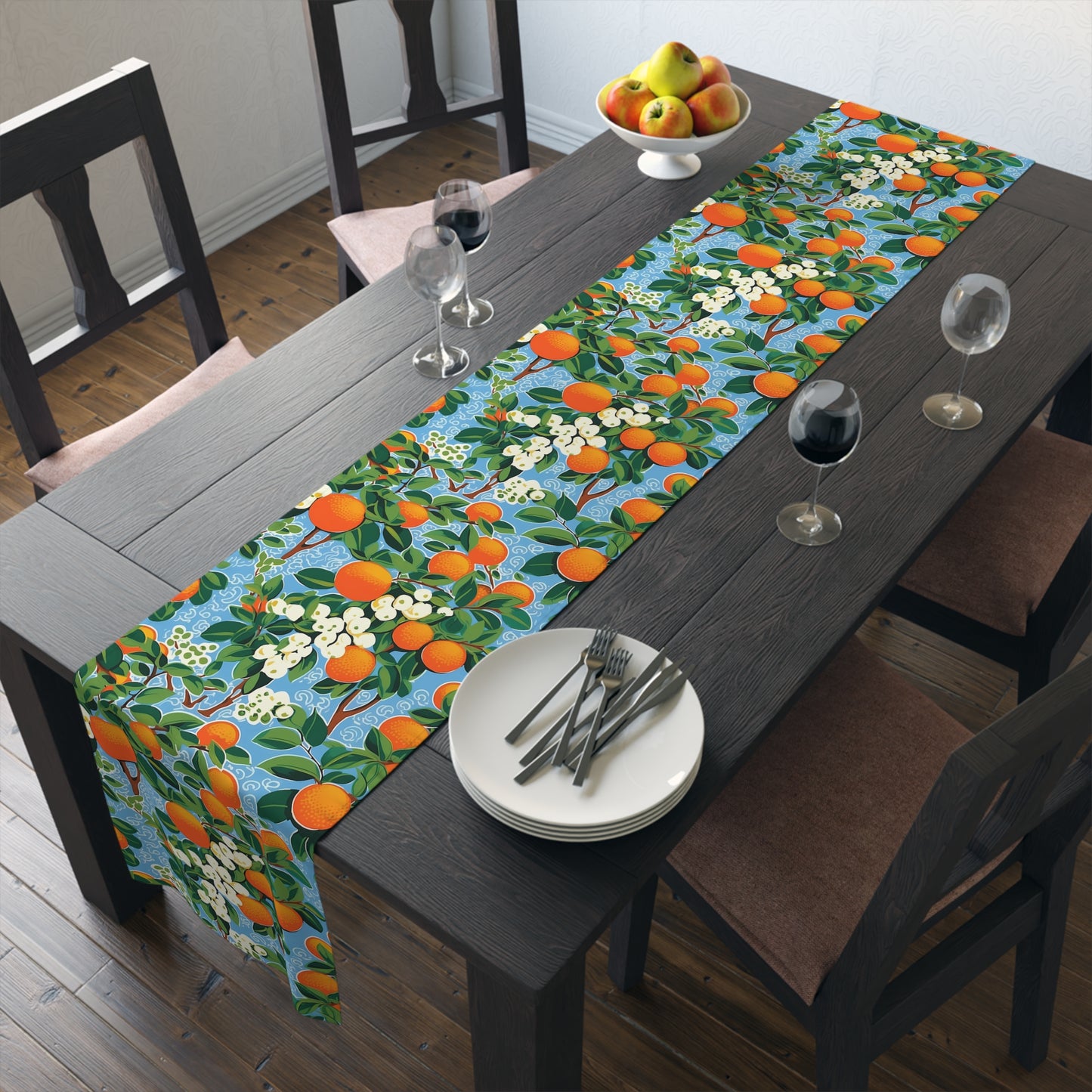 Citrus Blue Bliss Table Runner - Brighten Your Table with a Splash of Citrus Bliss! Available in 2 sizes.