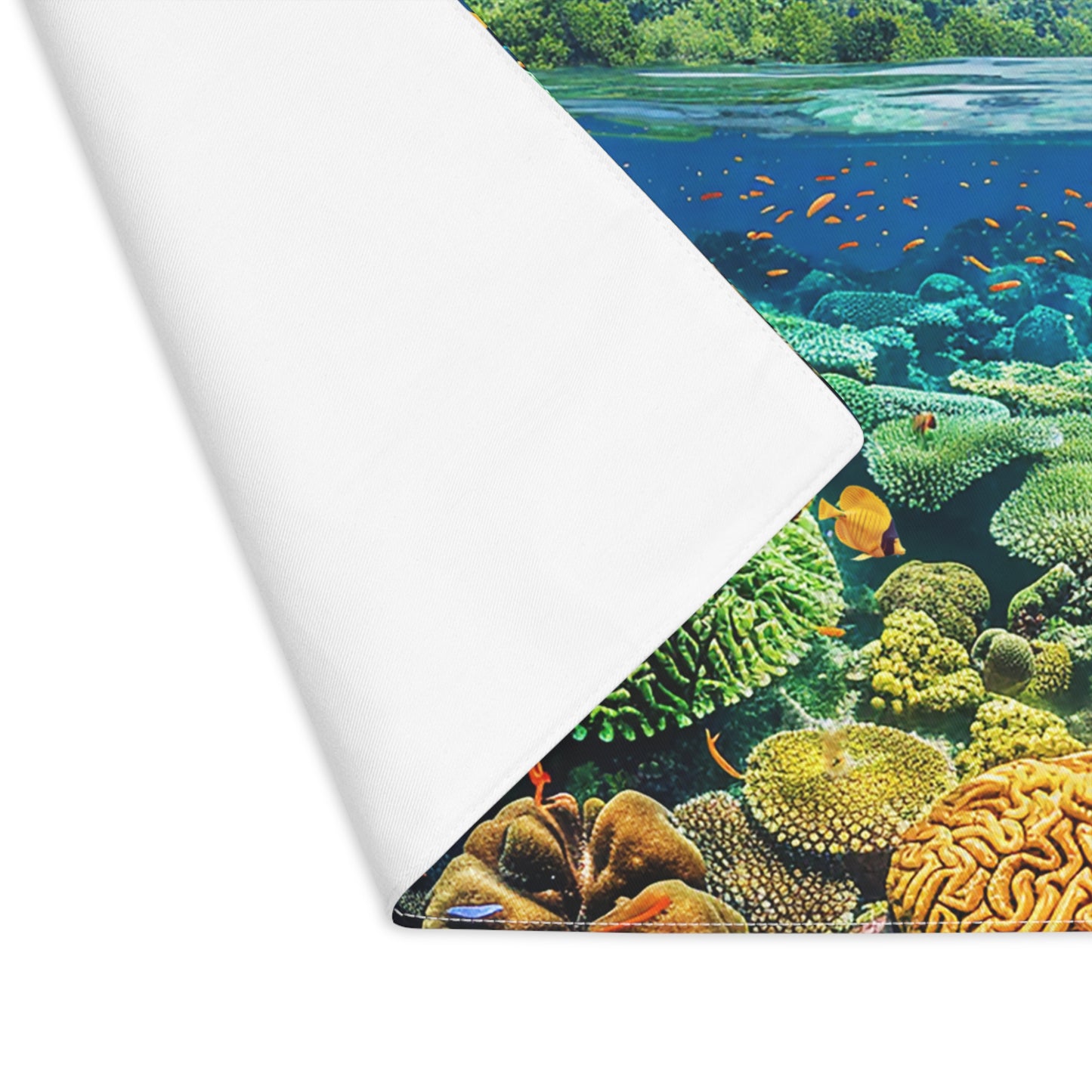 Coral Reef Dreamscape Placemat - Dive into the Beauty of the Coral Reef at Your Table! Cotton Twill - 18" x 14"