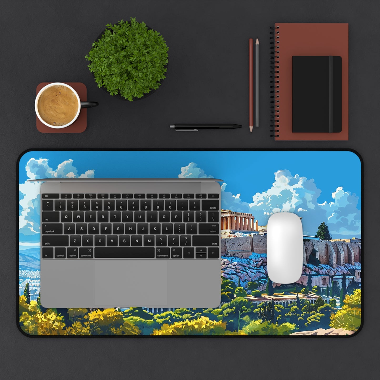 Acropolis Skyline Splendor Desk Mat (Desk Pad) - Bring Ancient Greece to Your Workspace! Available in 3 sizes.