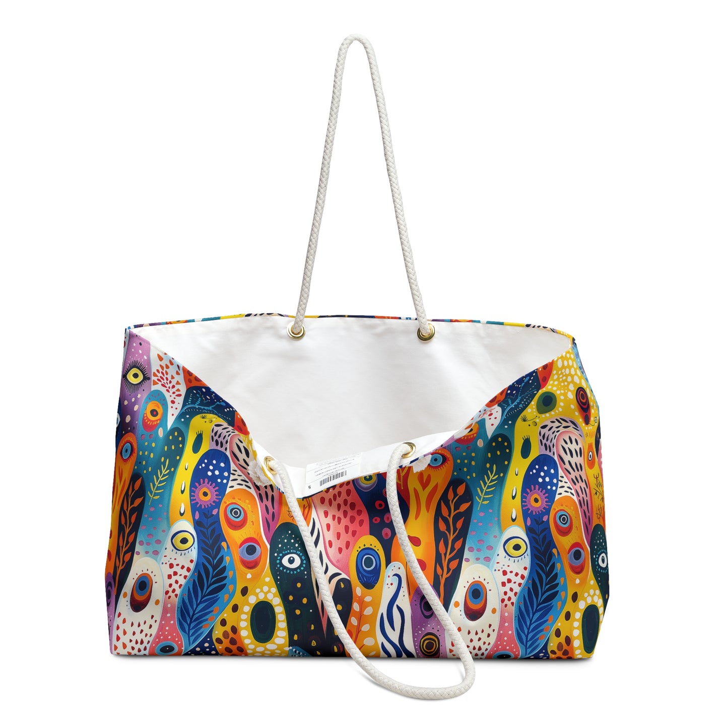 Whimsical Wavy Wonders Weekender Bag - Step into Surreal Style - Where Every Wave is a Playful Pop of Color!