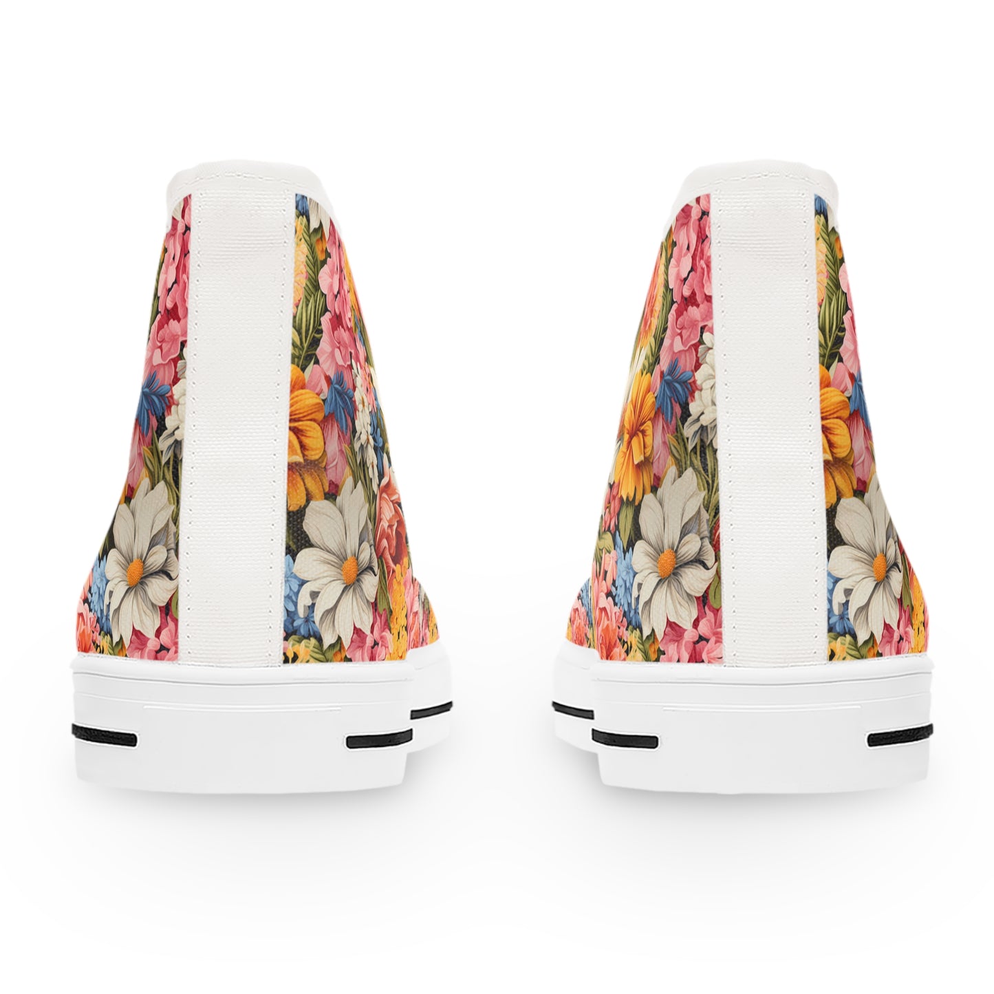 Chic Floral Ladies' High Top Sneakers - Stride in Elegance: Chic Floral High Tops Transforming Every Step into Art.