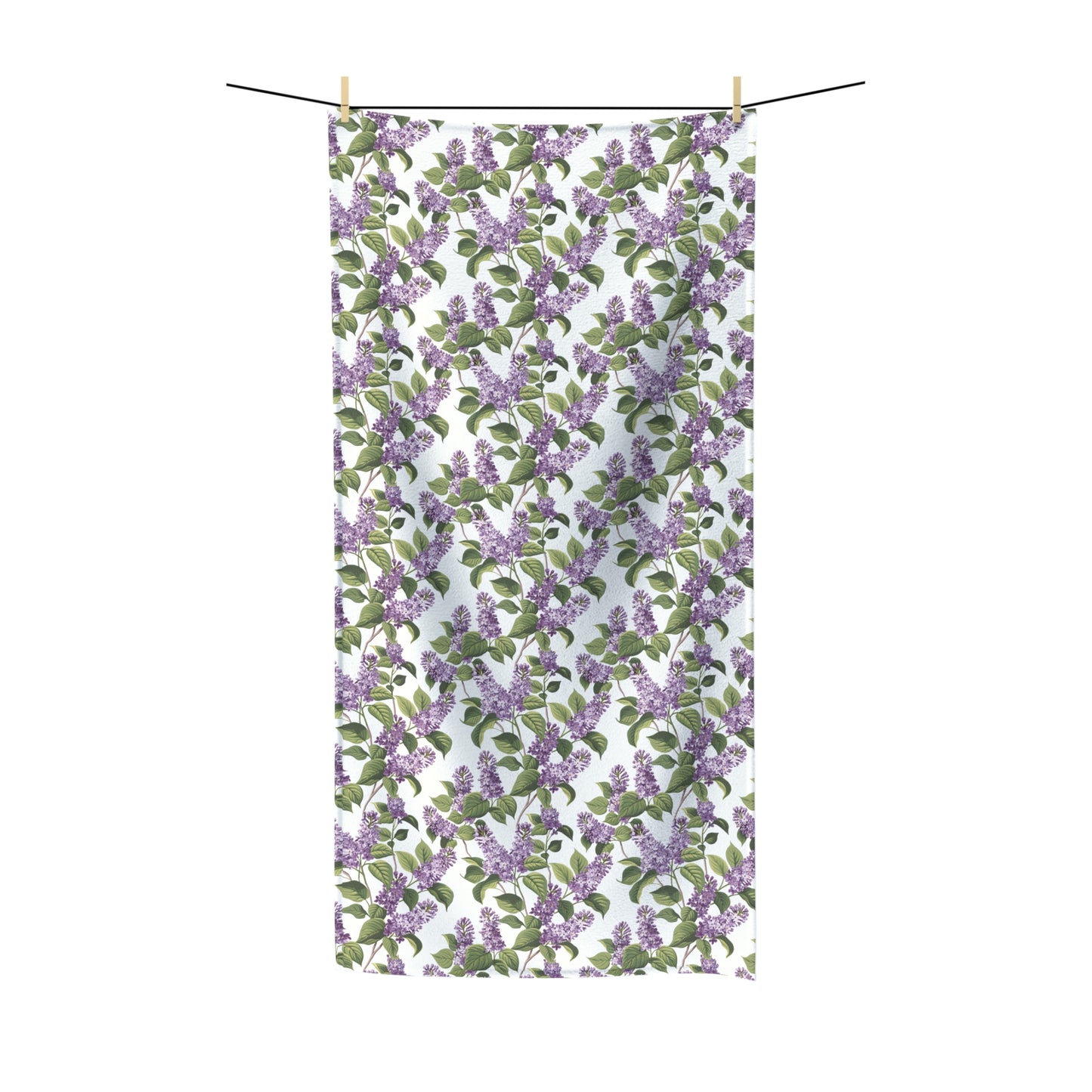I Love Lilacs Polycotton Bath Towel - Blossom in Lilac Luxury! Available in 2 sizes.