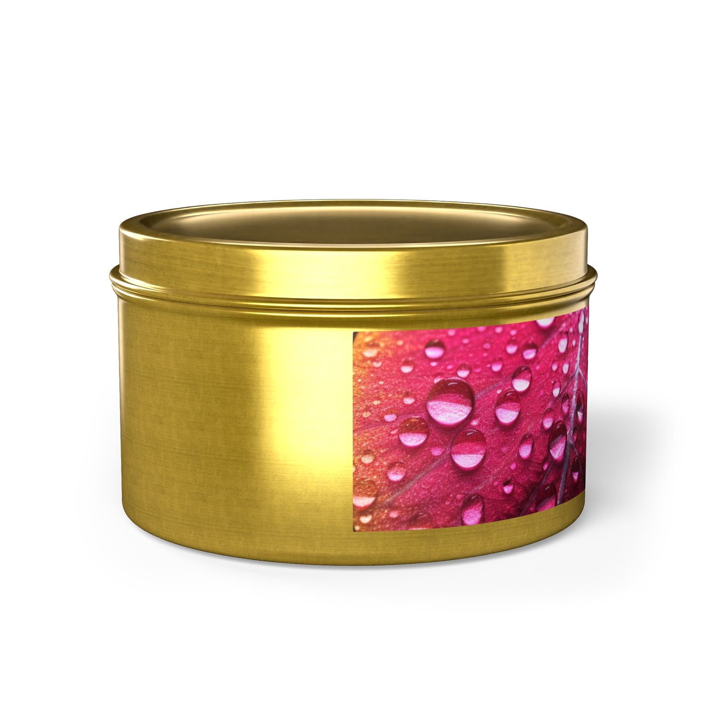 Tropical Dew Leaf Tin Candle. Embrace Nature's Serenity - A Tropical Retreat in Every Flame. Available in 2 sizes, 3 finishes, and 3 scents.