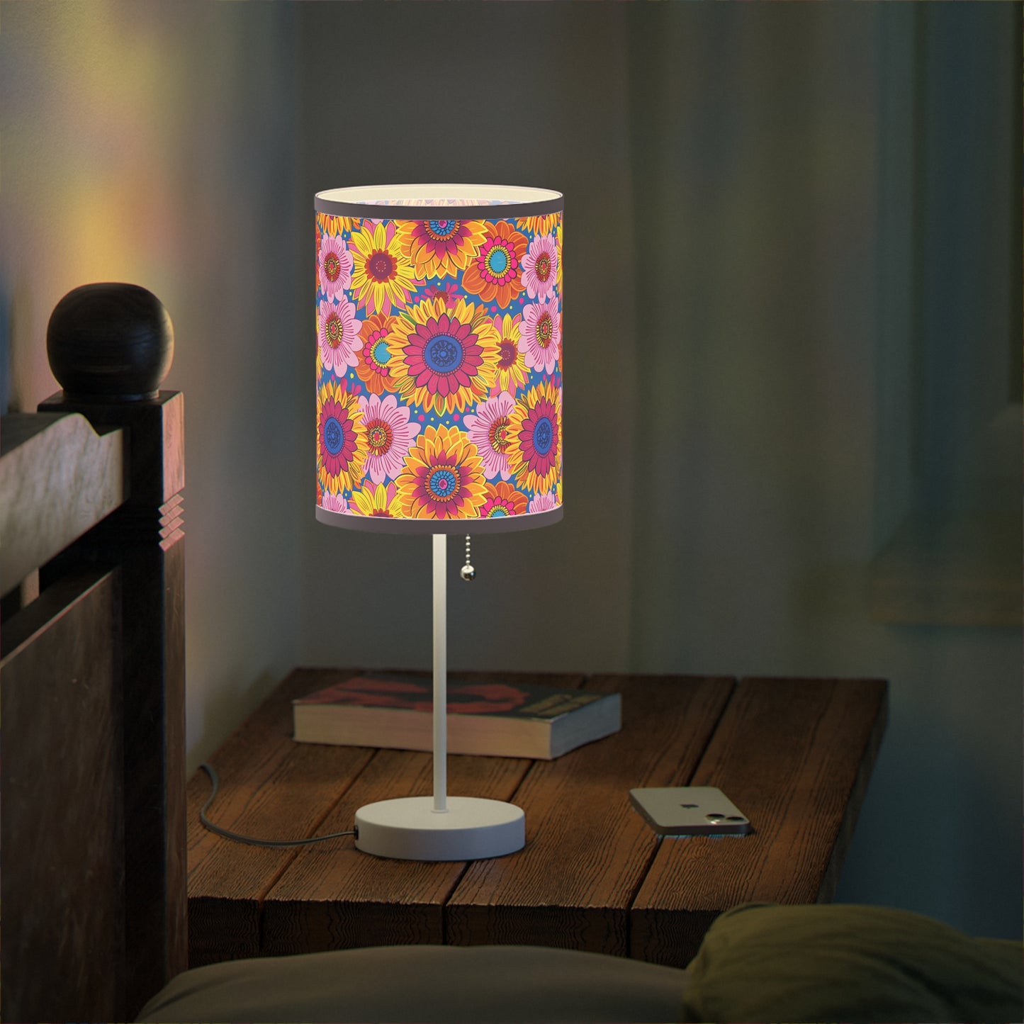 Sunny Garden Soiree Modern Table Lamp. 20" Tall, Metal Stand, US|CA Plug, Available in 2 Finishes & Multiple Trim Colors