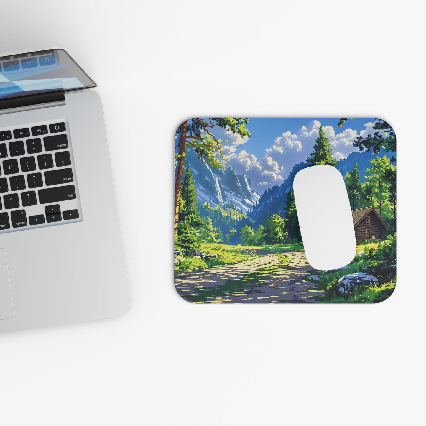 Dreams of a High Mountain Log Cabin Mouse Pad - Escape to the Mountains with Every Click!