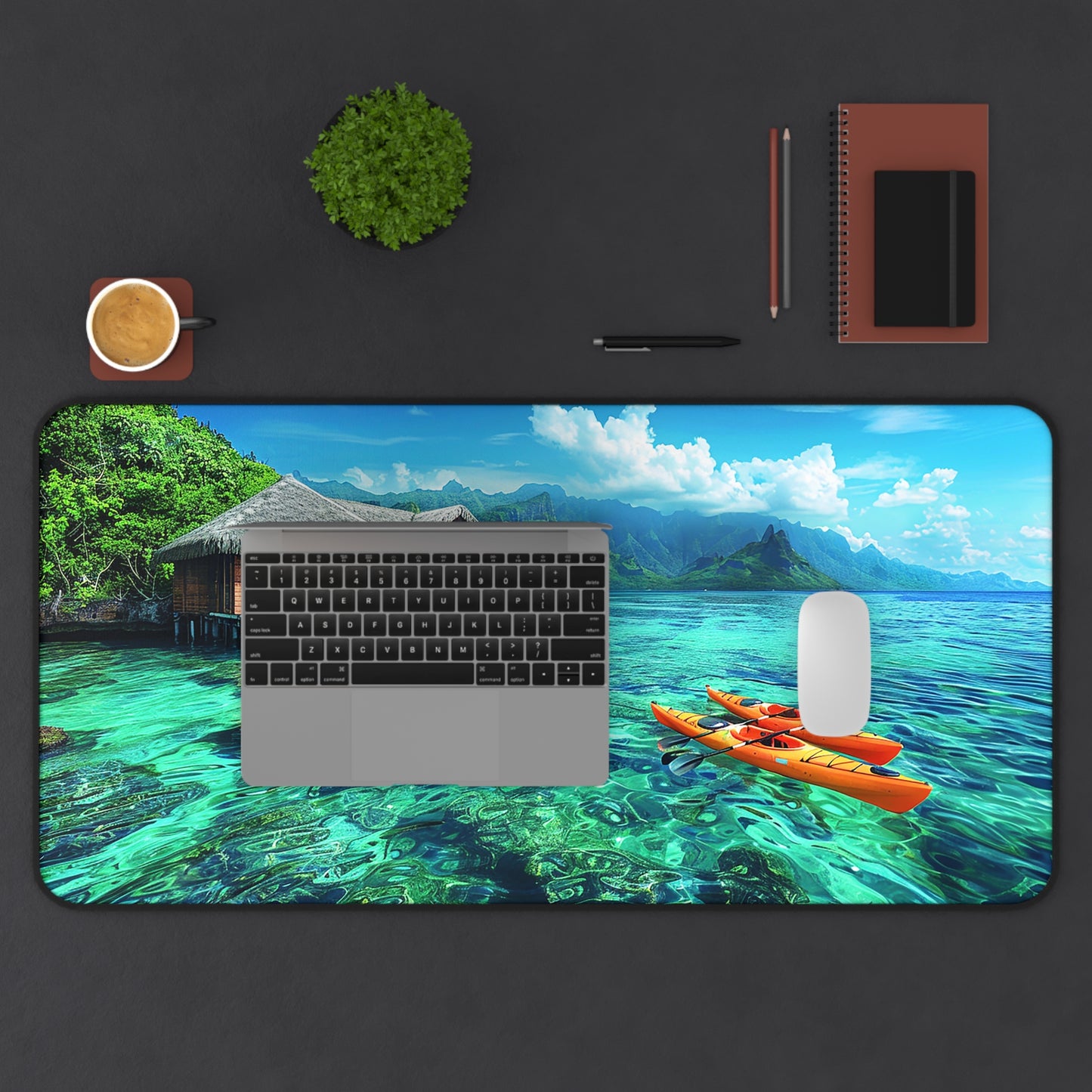 Tropical Serenity Desk Mat (Desk Pad) - Escape to Paradise with Every Task! Available in 3 sizes.