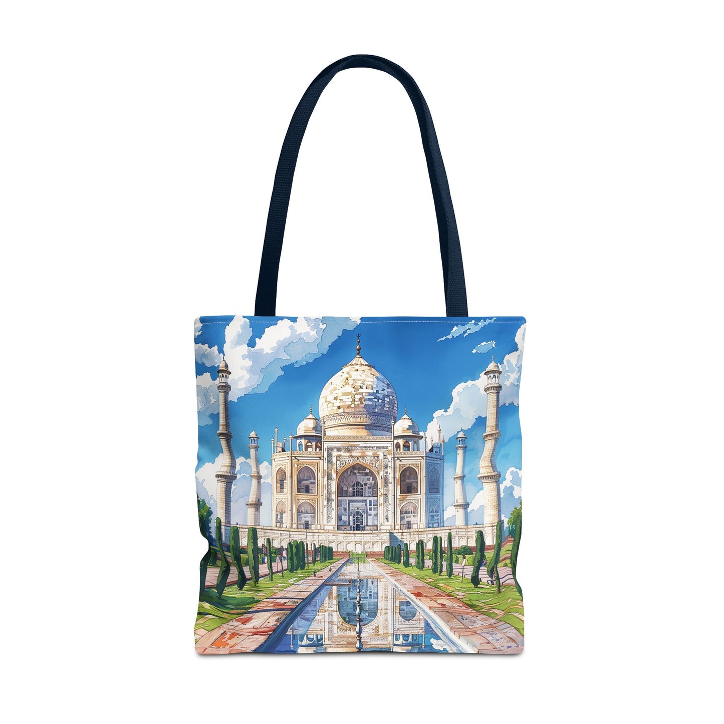 Taj Mahal Reflection Tote Bag - Carry the Splendor of the Taj Wherever You Go! Available in 3 sizes.