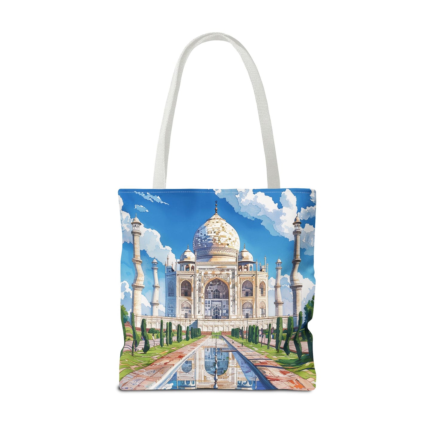 Taj Mahal Reflection Tote Bag - Carry the Splendor of the Taj Wherever You Go! Available in 3 sizes.