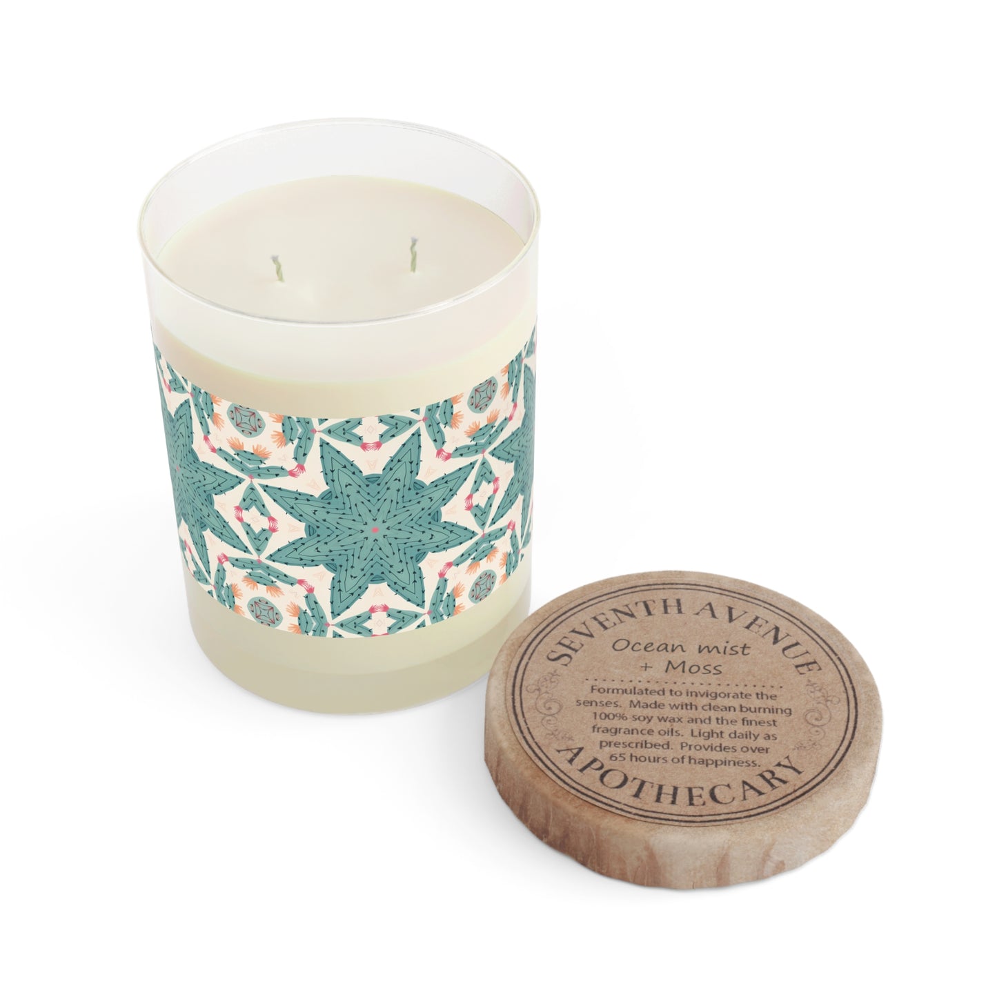 Desert Cactus Star 100% Soy Wax Scented Candle - 11 oz. Full-Glass, Phthalate-Free & Lead-Free - Three Fragrance Options
