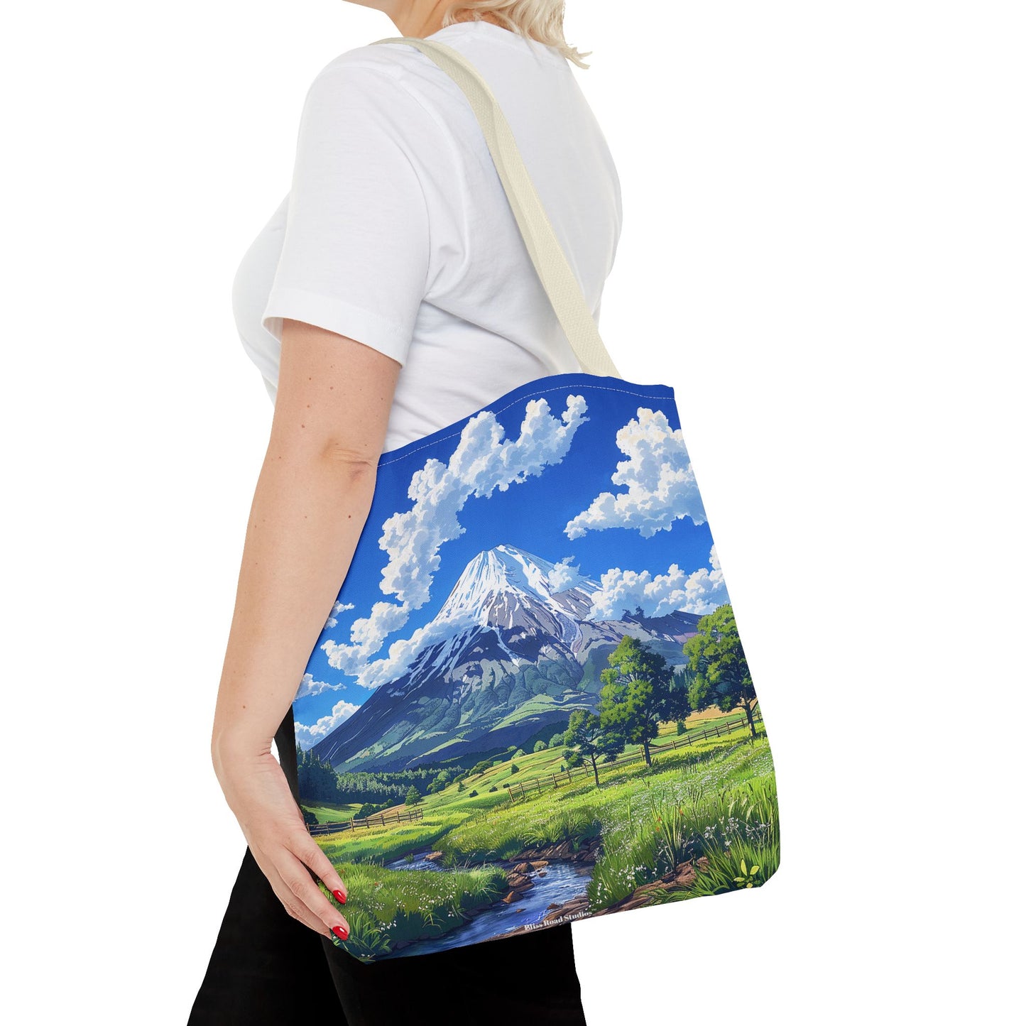 Mount Fuji Serenity Tote Bag - Carry the Tranquil Beauty of Japan's Iconic Peak! Available in 3 sizes.
