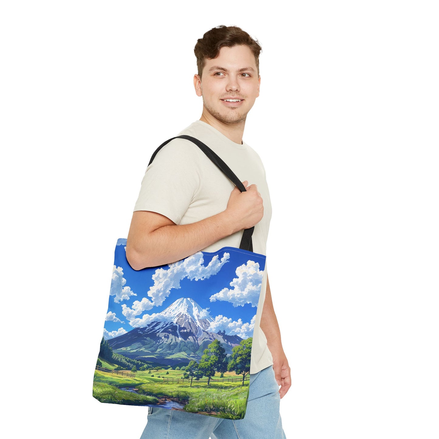 Mount Fuji Serenity Tote Bag - Carry the Tranquil Beauty of Japan's Iconic Peak! Available in 3 sizes.