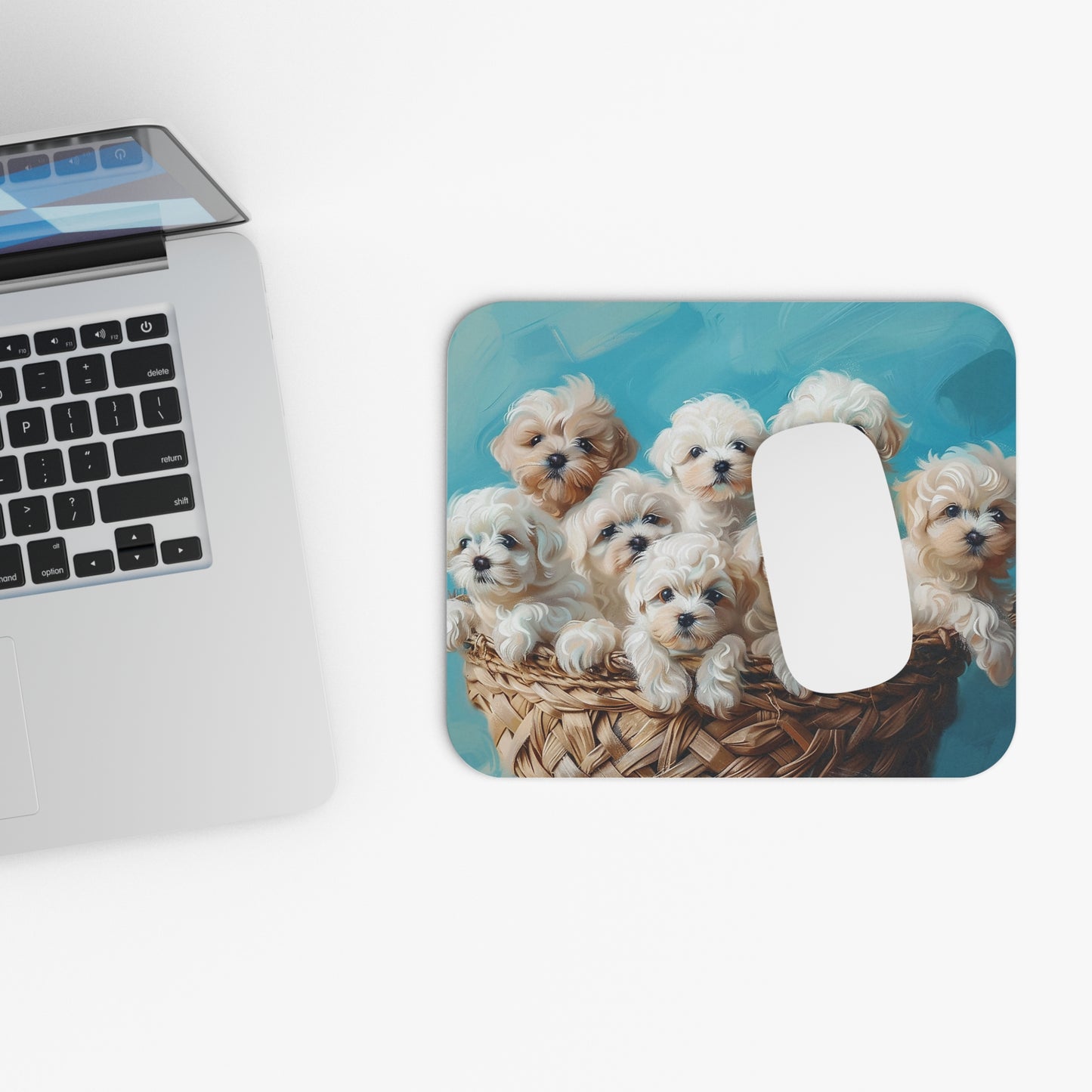 Basket of Puppy Love Mouse Pad - Scroll with a Bundle of Puppy Love!