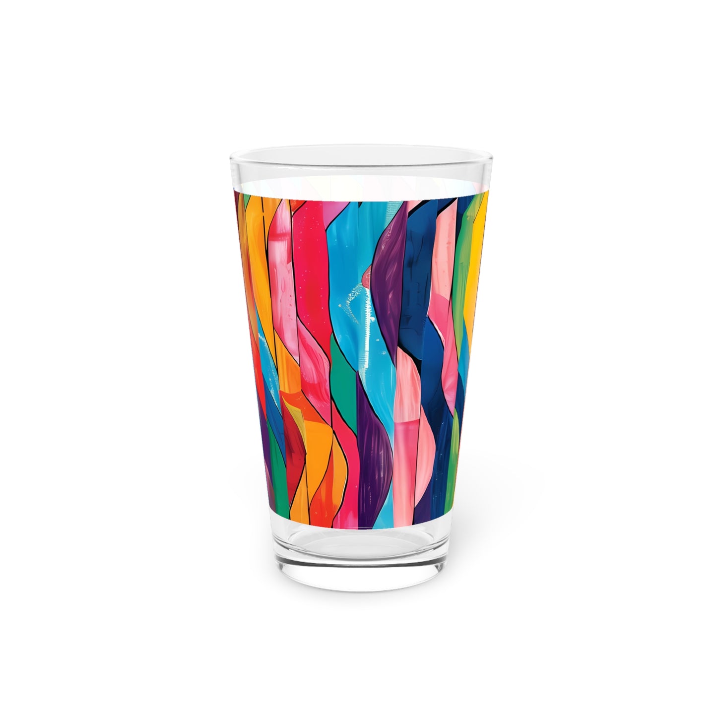 Retro Ripples Pint Glass - 16 oz - Sip Back and Ride the Wave of Style!