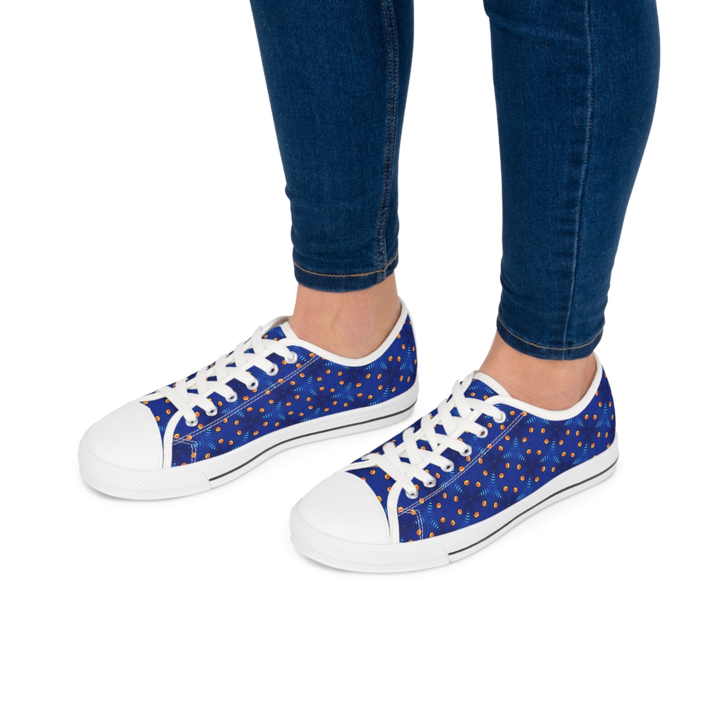 GeoSpark Ladies' Low Top Sneakers - Step Bright, Step Light! Bold Geometry in Every Step!