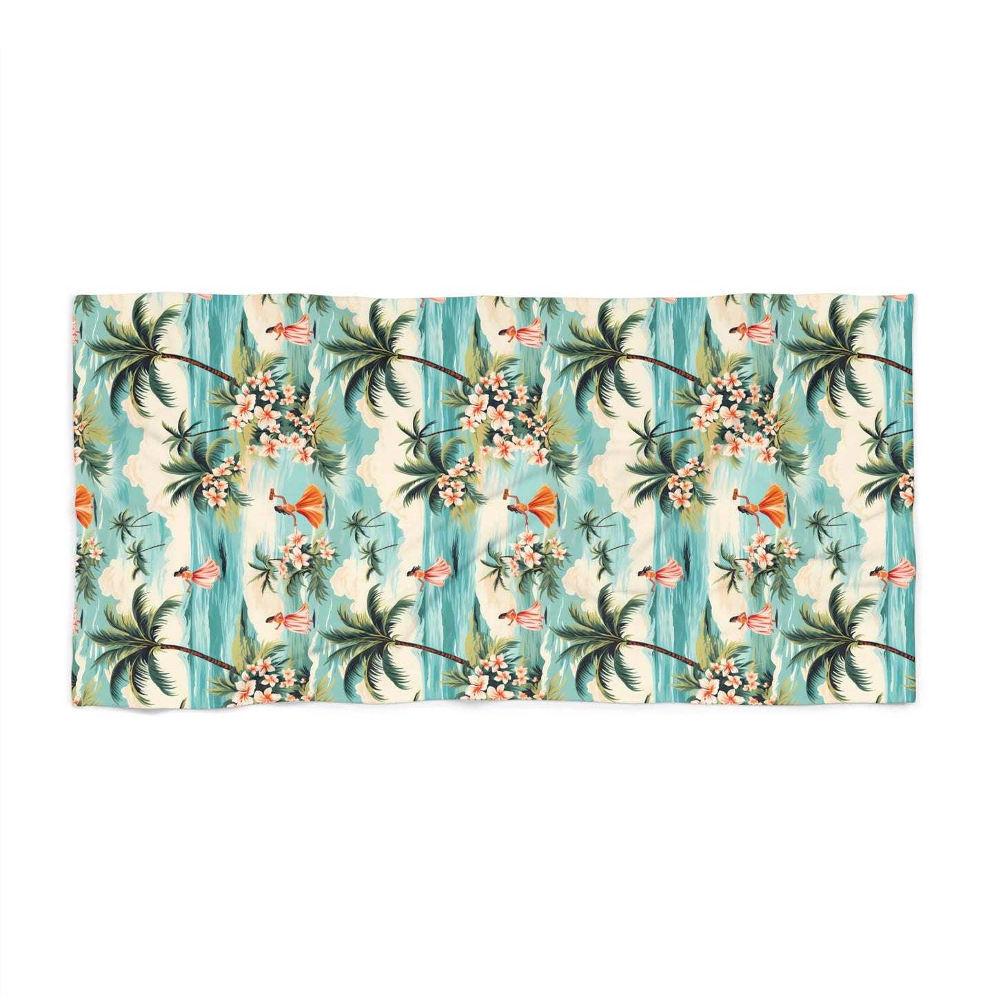 Retro Hawaiian Hula Luxurious Beach Towel - Experience Island Bliss with Retro Hawaiian Hula! Available in 2 sizes.