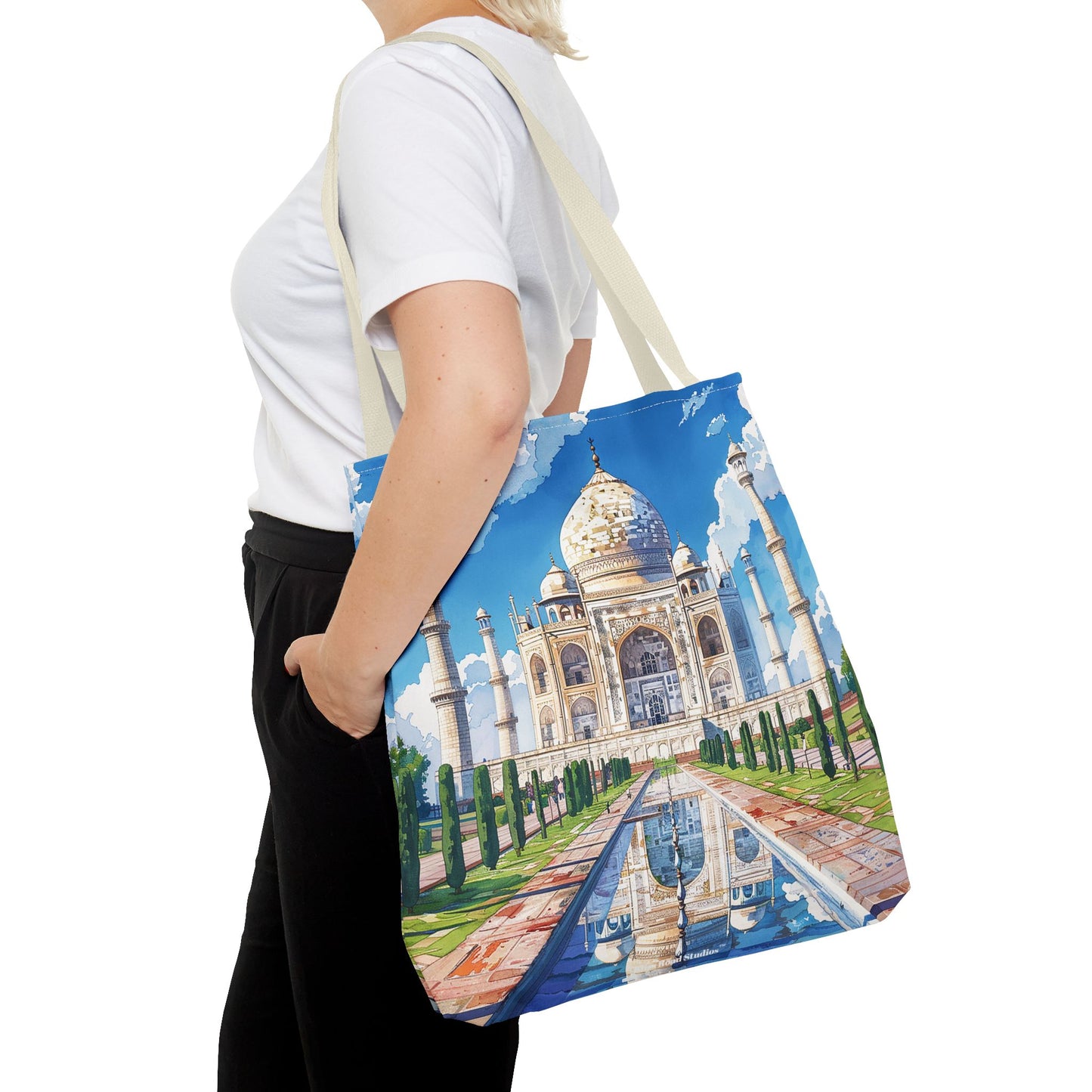 Taj Mahal Reflection Tote Bag - Carry the Splendor of the Taj Wherever You Go! Available in 3 sizes.