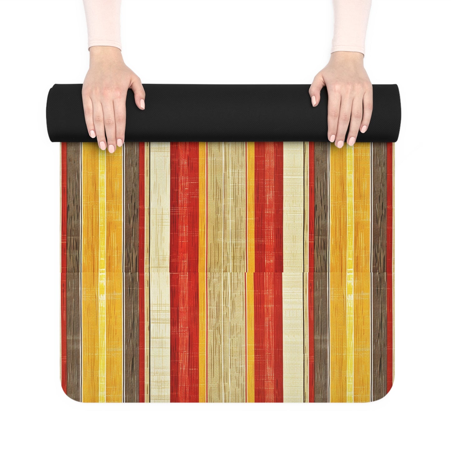 Royal Stripes Rubber Yoga Mat - Classic Elegance, Mediterranean Spirit: Flow in Timeless Style