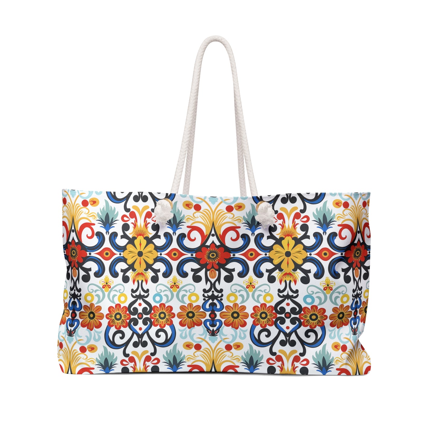 Golden Mediterranean Harmony Weekender Bag - Carry a Piece of the Mediterranean - Timeless Elegance for Every Journey!
