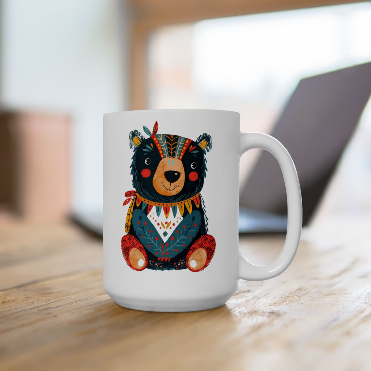 Baby Bear Ceramic Mug - 15 oz. - Little Sips, Big Smiles with Baby Bear! From our Bear Family Collection.