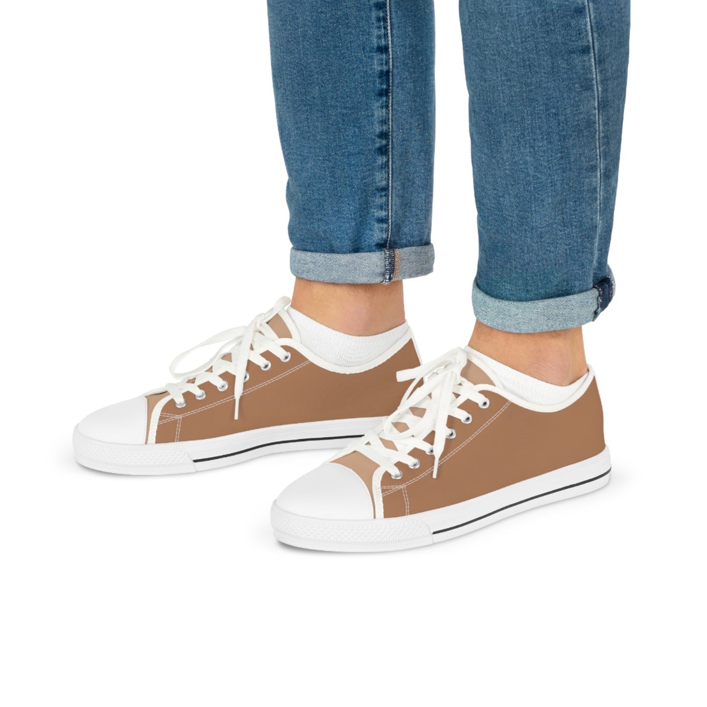 Cocoa Classic Men's Two-Tone Low Top Sneakers - Step Into Sophistication – Where Chocolate Hues Meet Modern Design!