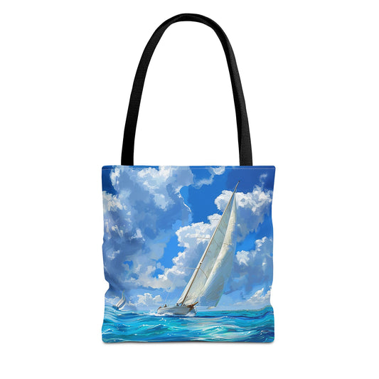 Ocean Breeze Sailing Tote Bag - Set Sail in Style - Catch the Wind and Waves! Available in 3 sizes.