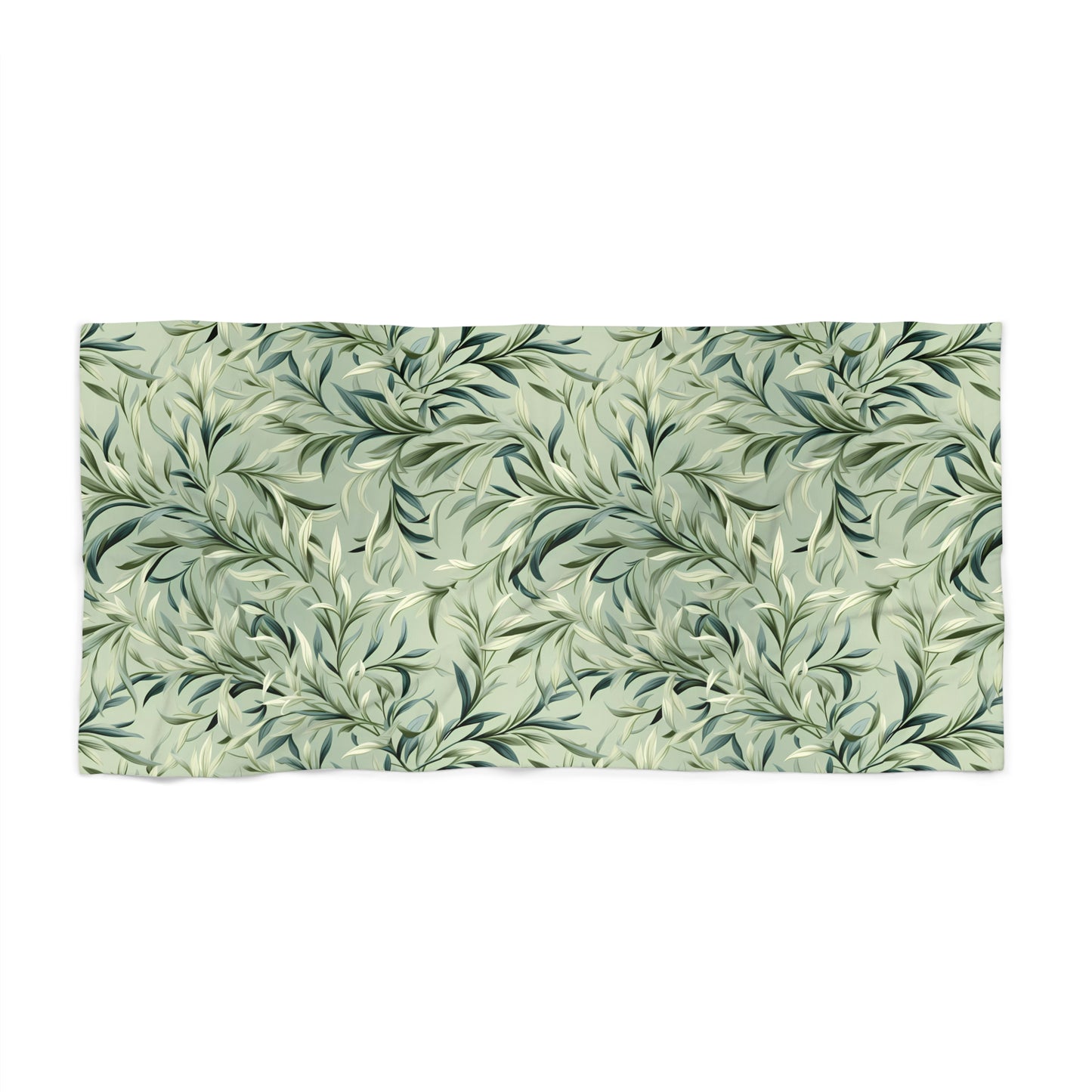 Vintage Vines Luxurious Beach Towel - Show Your Love of Nature with Green Vines on a Light Green Background! Available in 2 sizes.